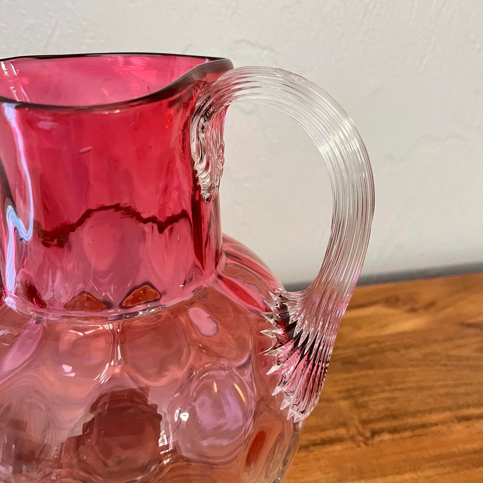 Large Antique Rubina Inverted Thumbprint Pitcher - 4