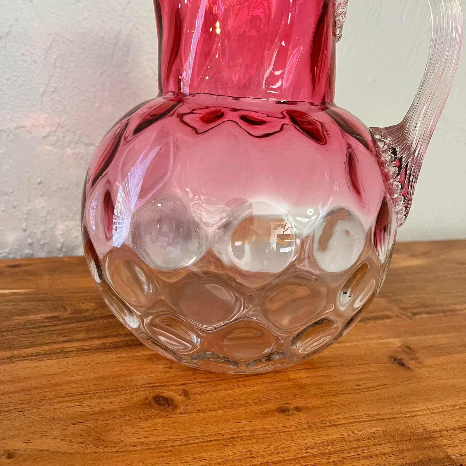 Large Antique Rubina Inverted Thumbprint Pitcher - 5