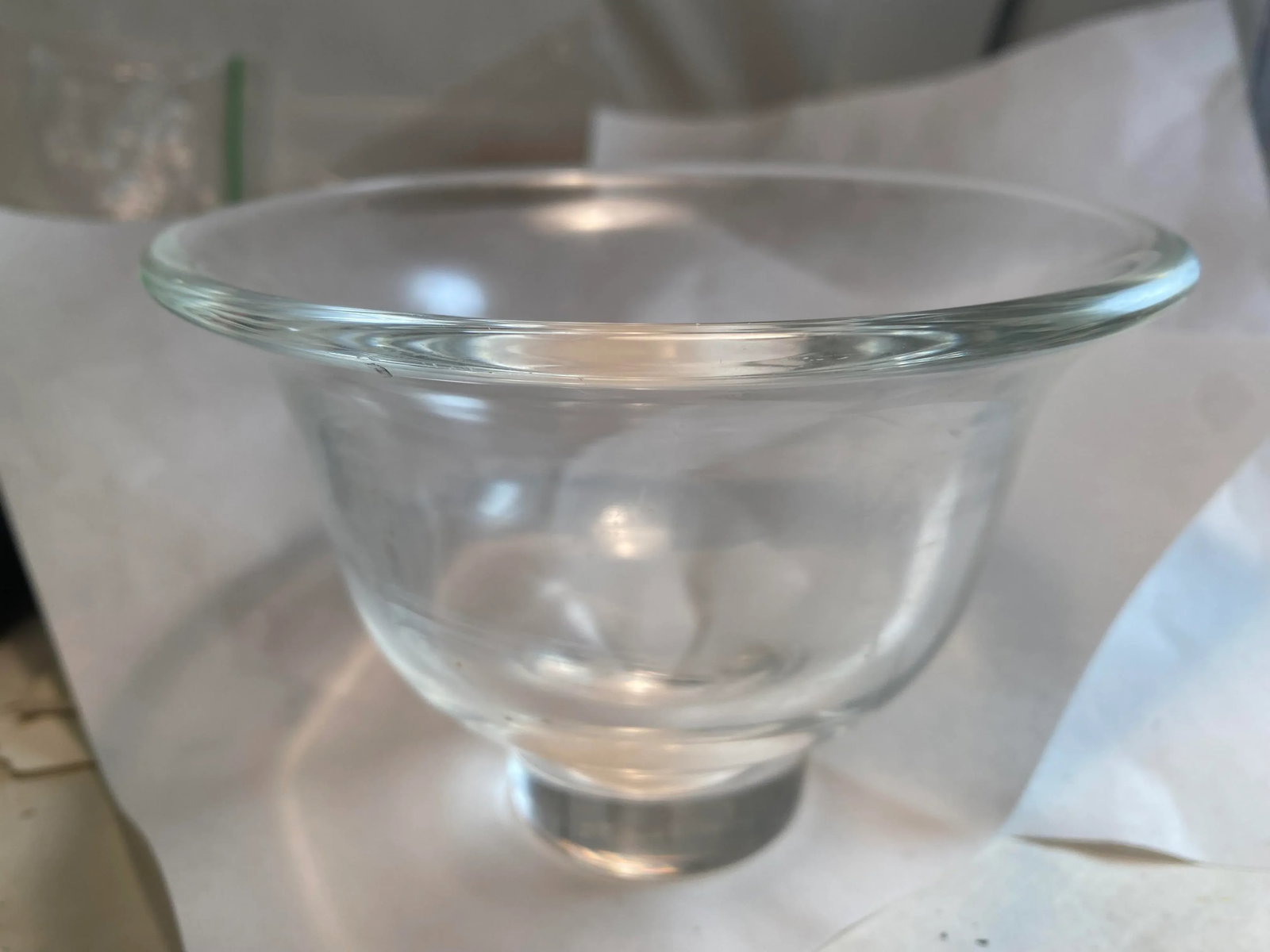Signed Steuben Mid Century Small Clear Glass Bowl - 8