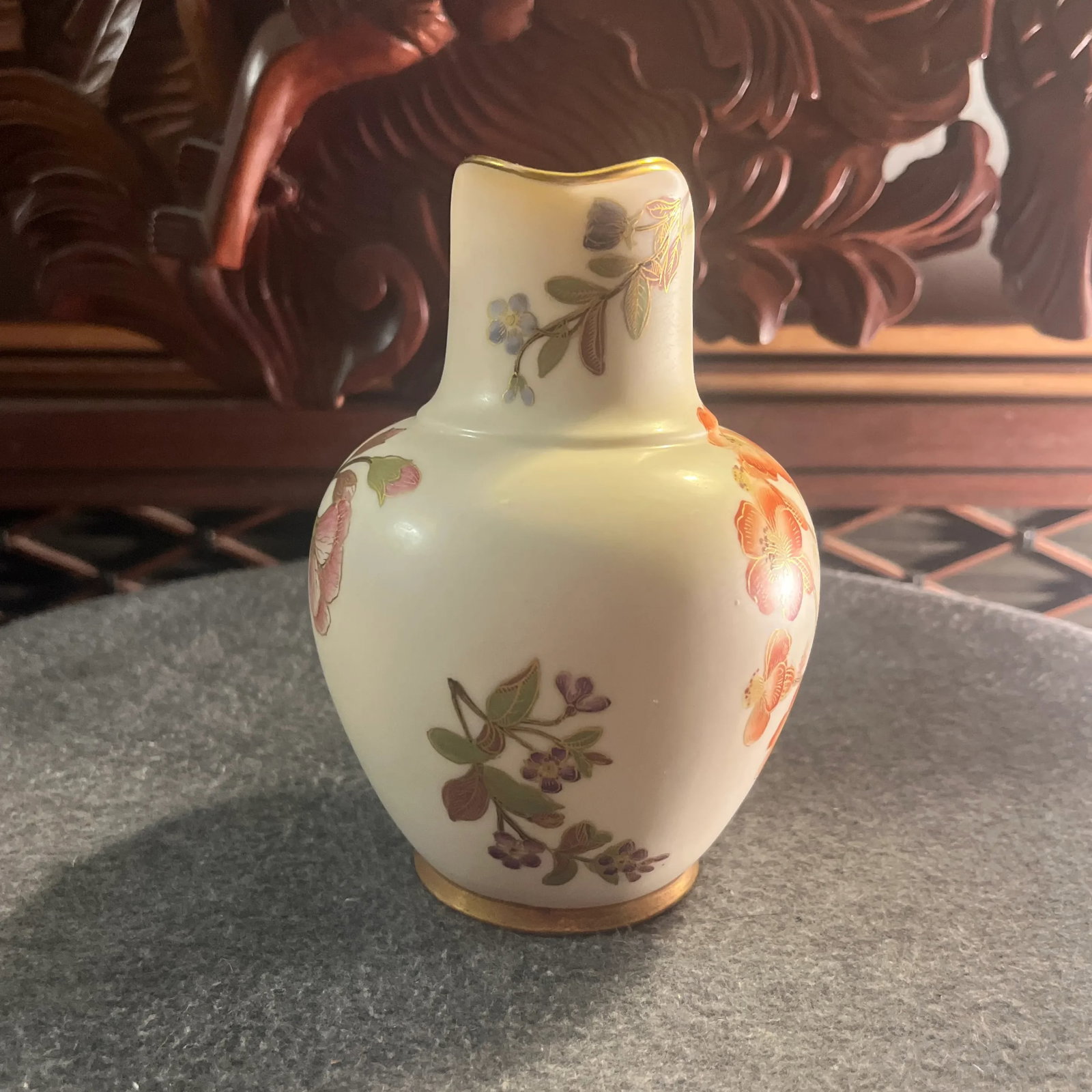 Antique Royal Worcester Blush Ivory Flat Backed Pitcher - 2