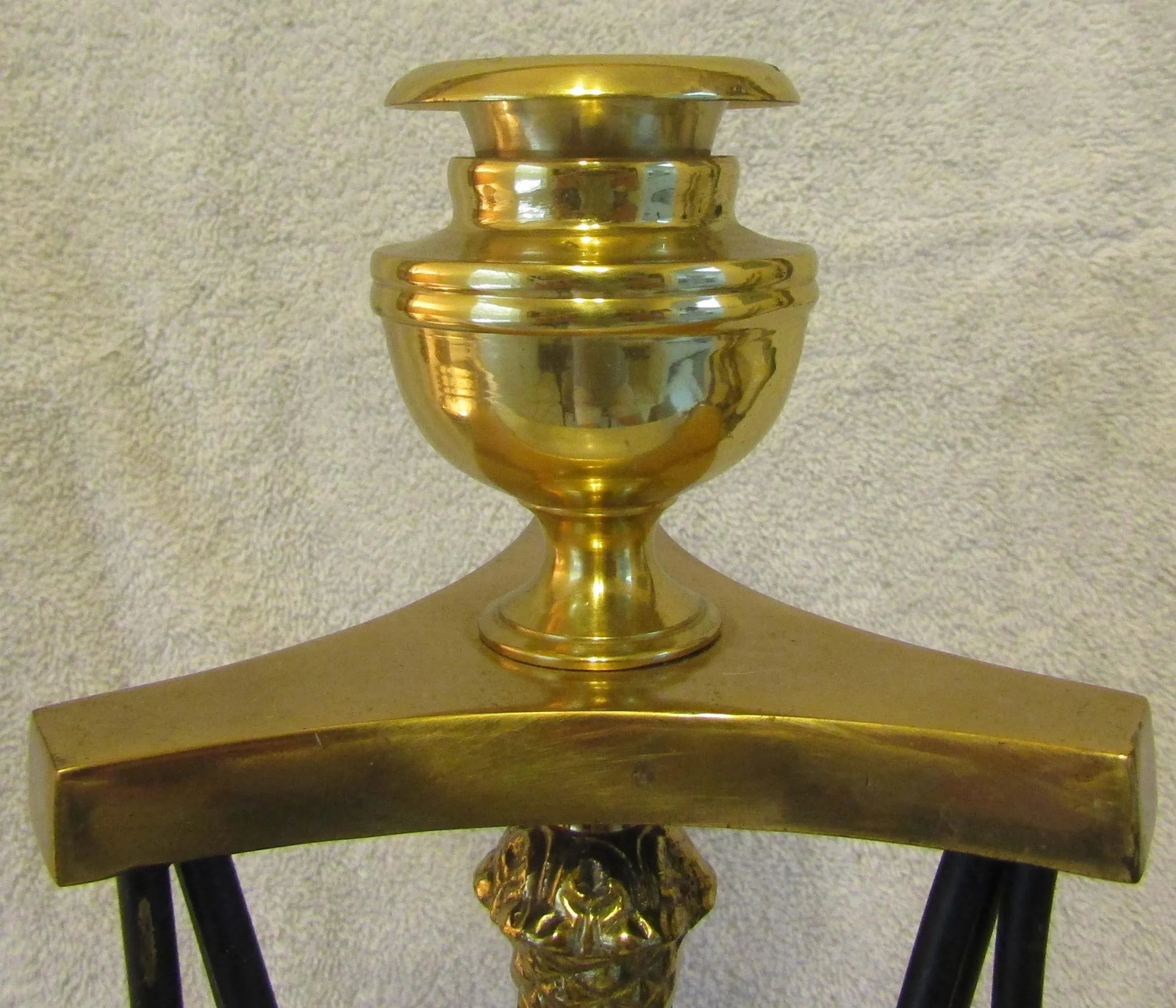 1940s Empire Style Candlestick With Hoof Feet and Acorn Adornment - 3