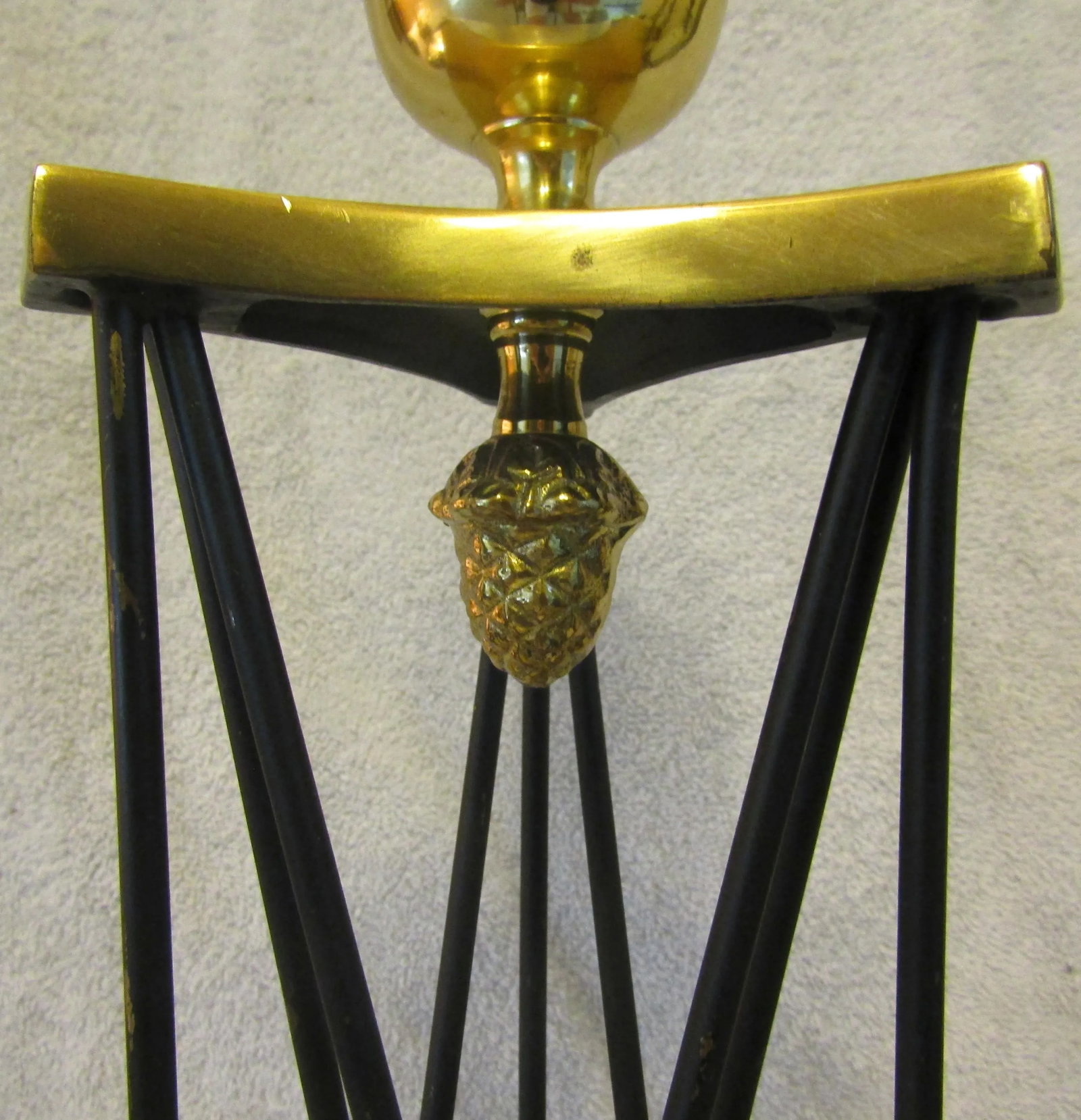 1940s Empire Style Candlestick With Hoof Feet and Acorn Adornment - 5