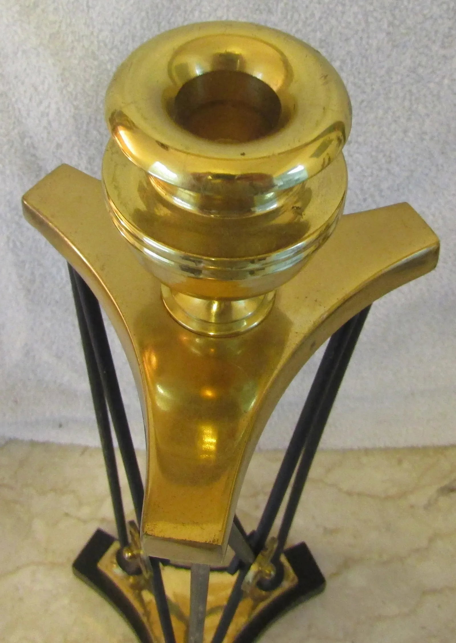 1940s Empire Style Candlestick With Hoof Feet and Acorn Adornment - 7