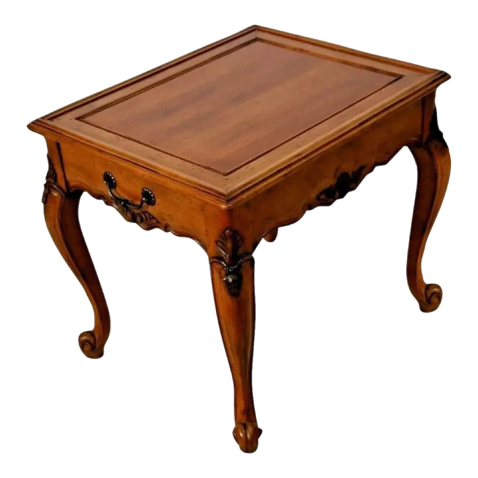 1960s Vintage Spencer Furniture French Country Drawer Occasional Lamp Table: Gorgeous Hard to find Spencer Furniture Side Table with drawer. 25" Tall X 28" Deep X 23" Wide. Very Good Vintage condition, Original Patina. High End craftsman construction, Age/use related surface