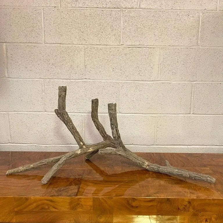 Mid-Century Sculptural Concrete Driftwood Branch Candelabra - 2