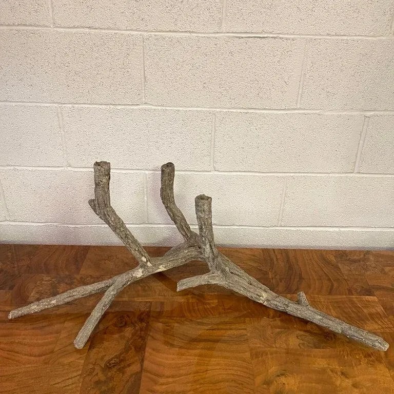 Mid-Century Sculptural Concrete Driftwood Branch Candelabra - 3