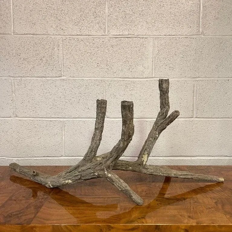 Mid-Century Sculptural Concrete Driftwood Branch Candelabra - 5
