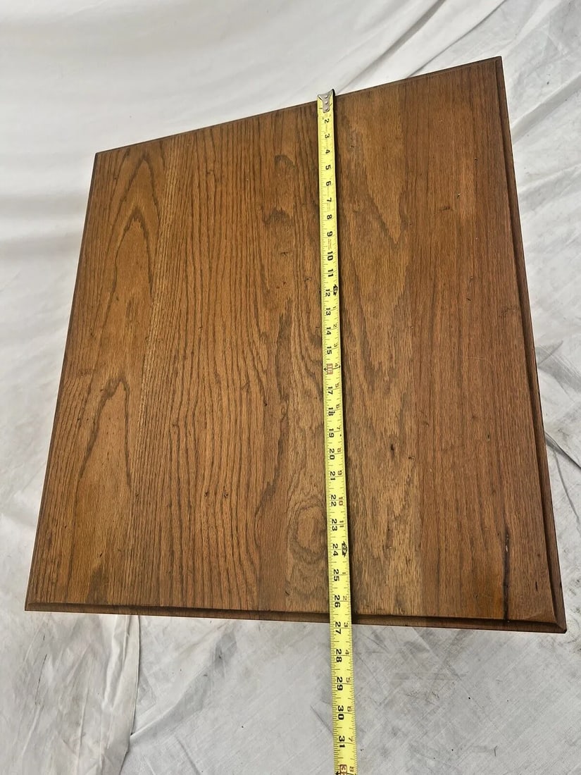 1990s Ethan Allen Side Table Nightstand Oak Drawer Shelf American Artisan #19-8603 - 8