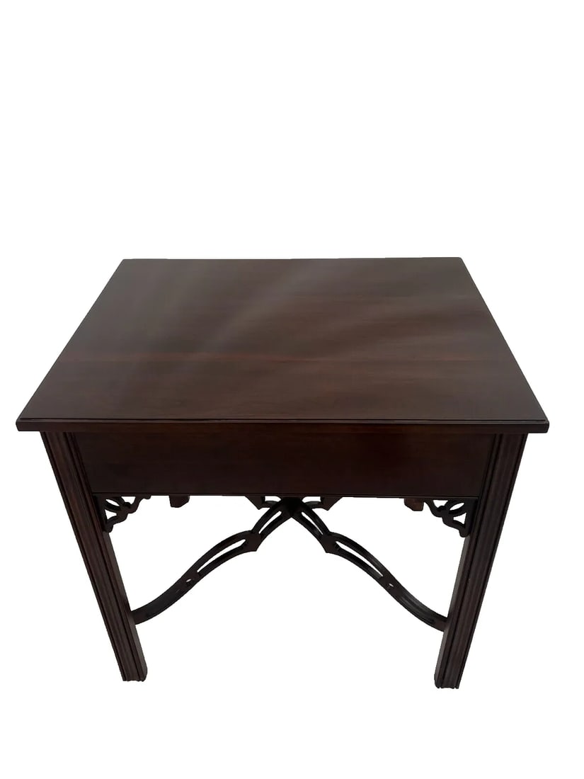 1990s Ethan Allen Nightstand Victorian Style Dovetail Drawer Mahogany - 7