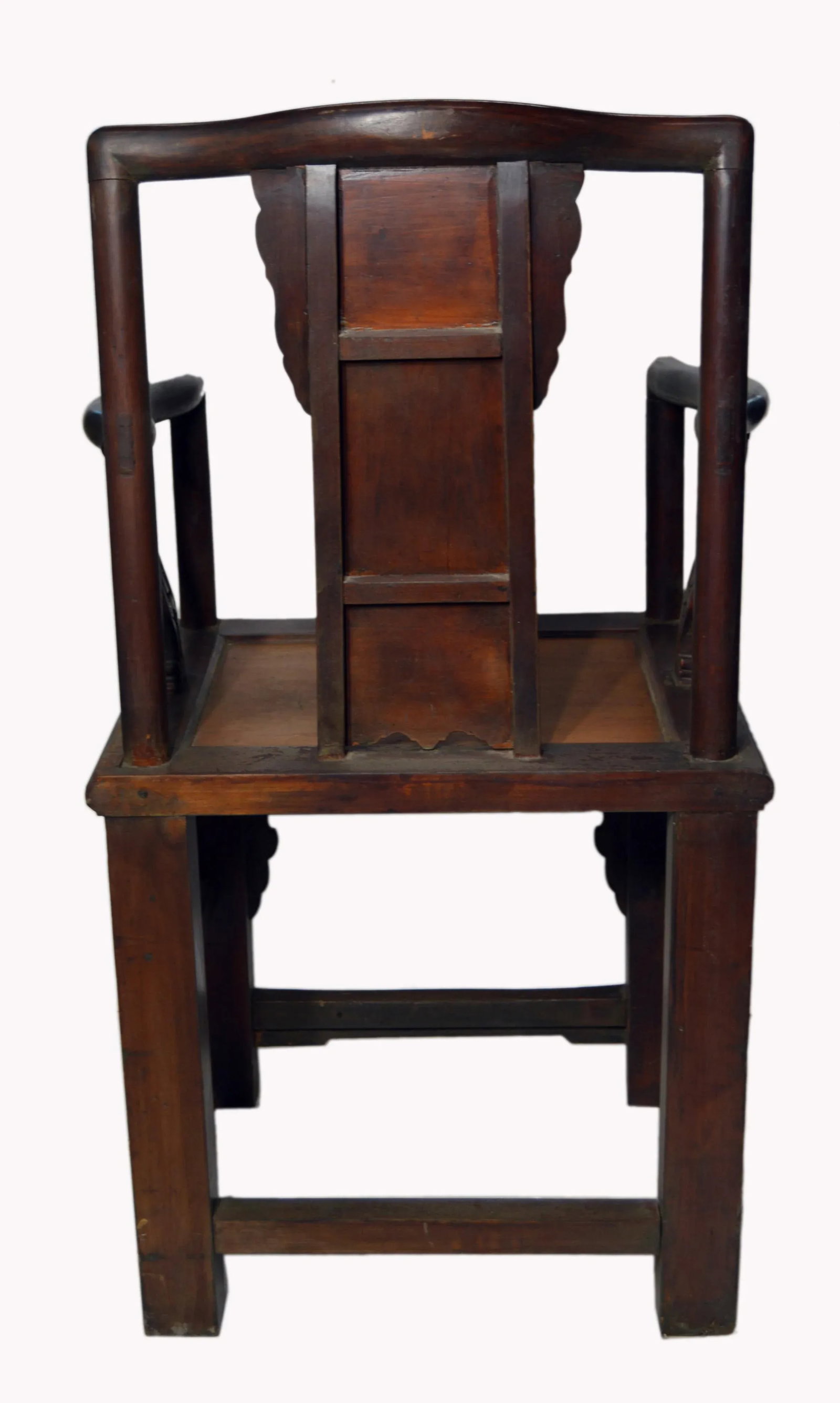 Chinese Hand-Carved Yumu Wood Armchair With Painted Scenes - 7