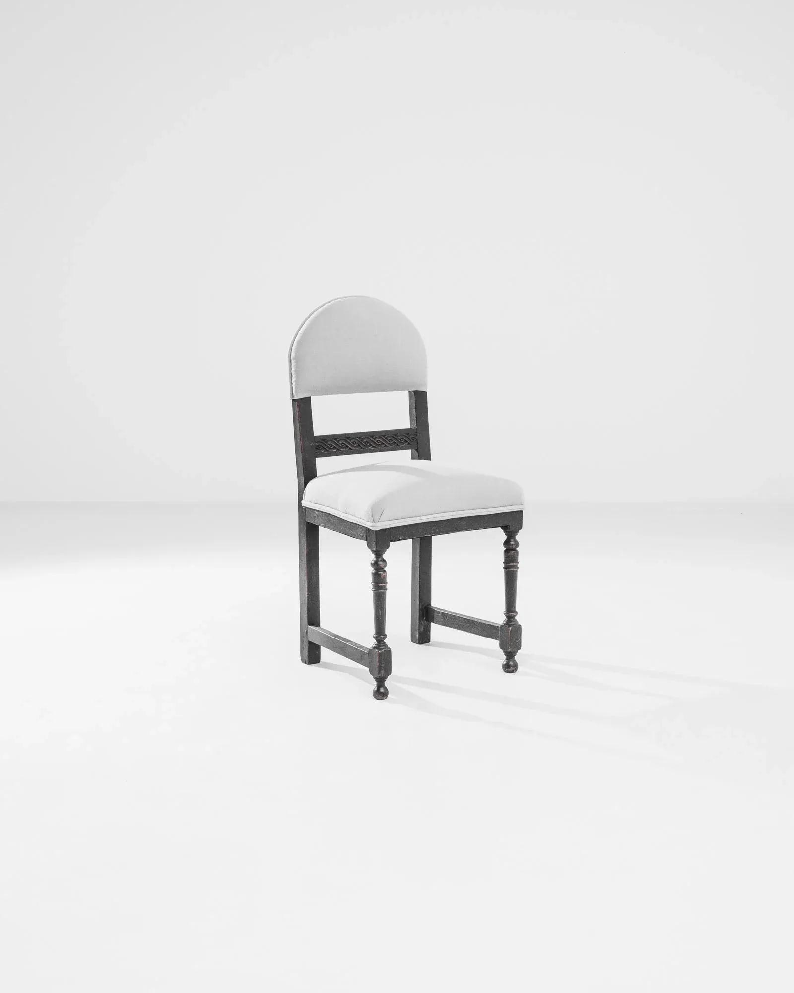 1800s French Wooden Chair with Upholstered Seat and Back - 2