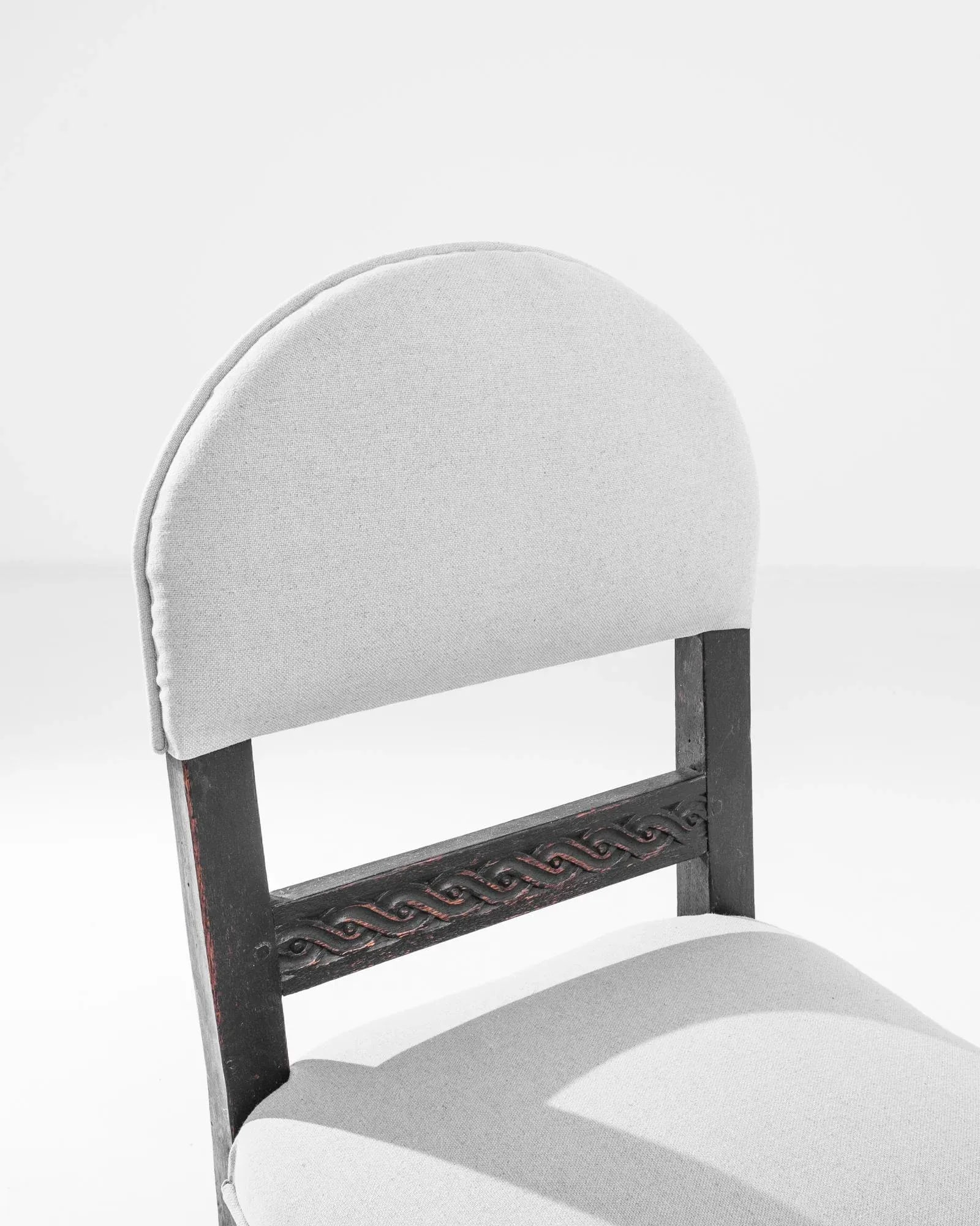 1800s French Wooden Chair with Upholstered Seat and Back - 3