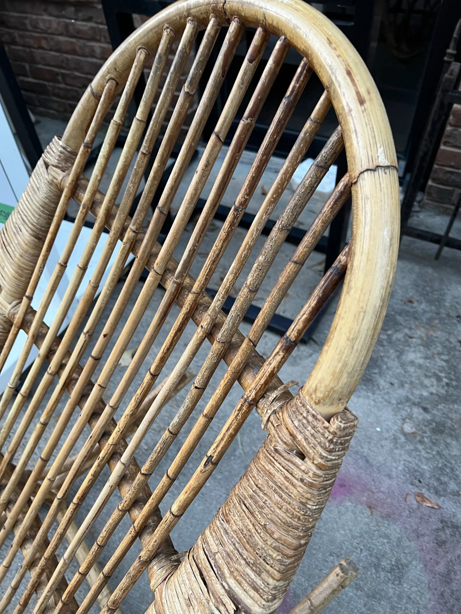 1970s Franco Albini Style Rocking Chair and Matching Stool - 4