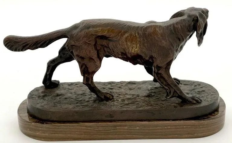 19th C. French Bronze of a Hunting Dog in Landscape in the Style of Pj Mene - 3