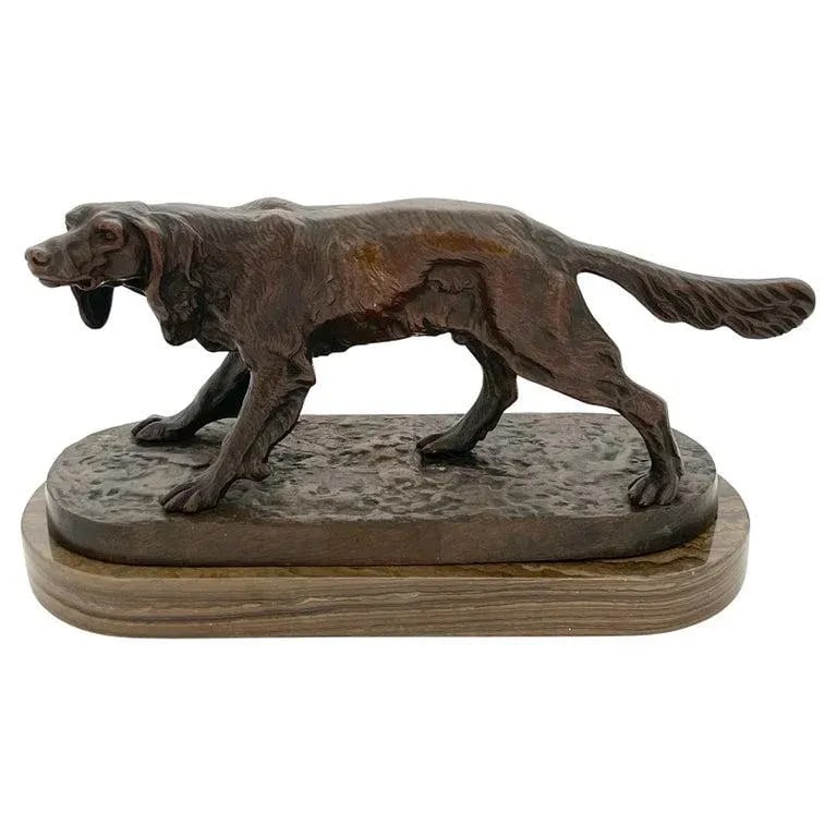 19th C. French Bronze of a Hunting Dog in Landscape in the Style of Pj Mene - 6