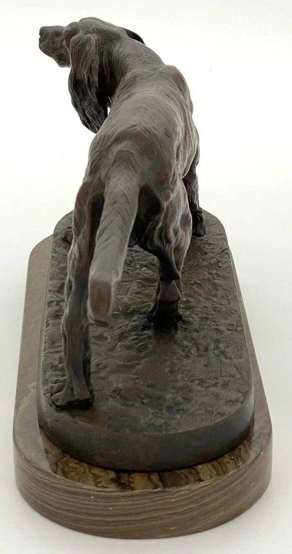 19th C. French Bronze of a Hunting Dog in Landscape in the Style of Pj Mene - 7