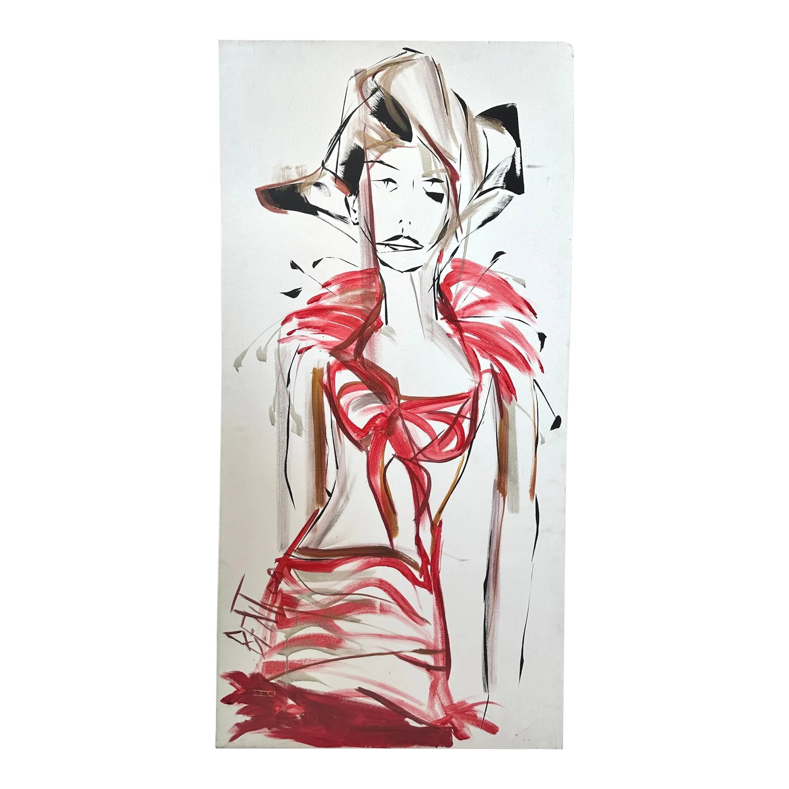 Large Abstract Painting by Brian Bent: Experience the unique vision of California abstract artist Brian Bent with this captivating painting on canvas. Signed by the artist, this piece showcases Bent's dynamic use of color and form. A