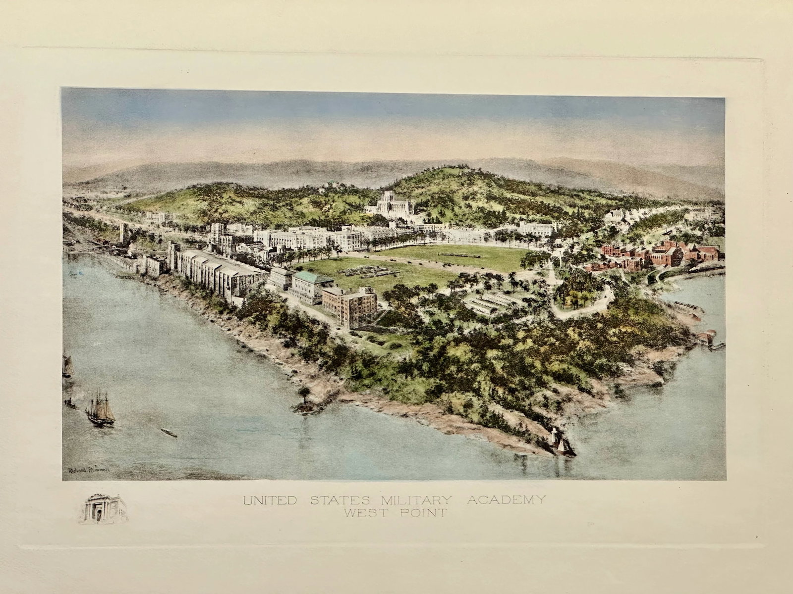 United States Military Academy, Early 20th Century Antique Print, Framed - 2