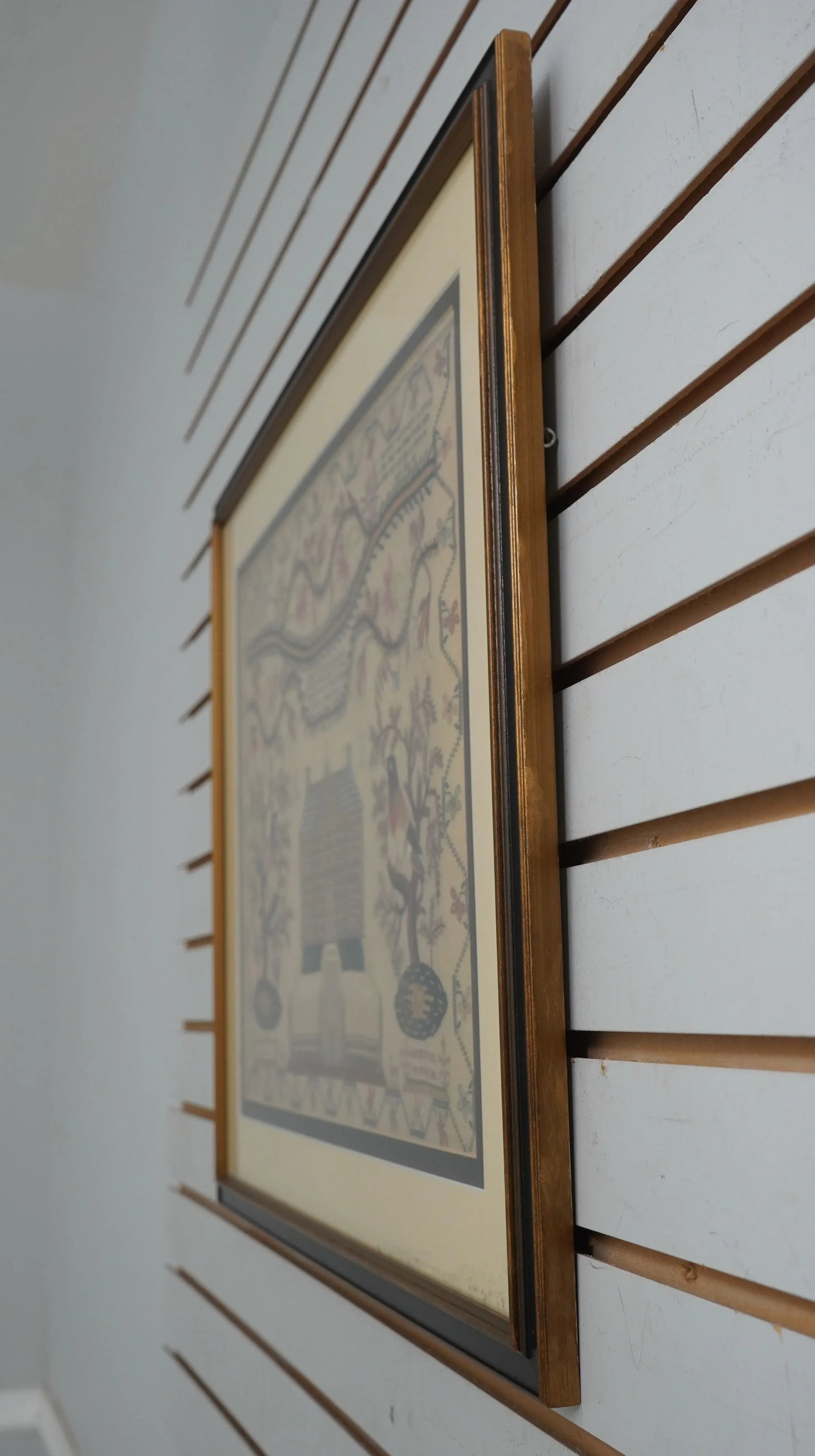 Framed & Matted Early American Style Sampler Print - 2