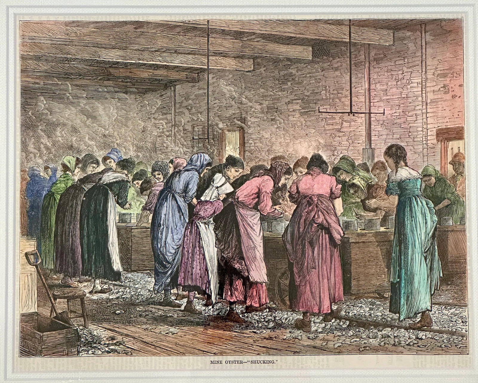 1875 Oyster Shucking, Framed - 4