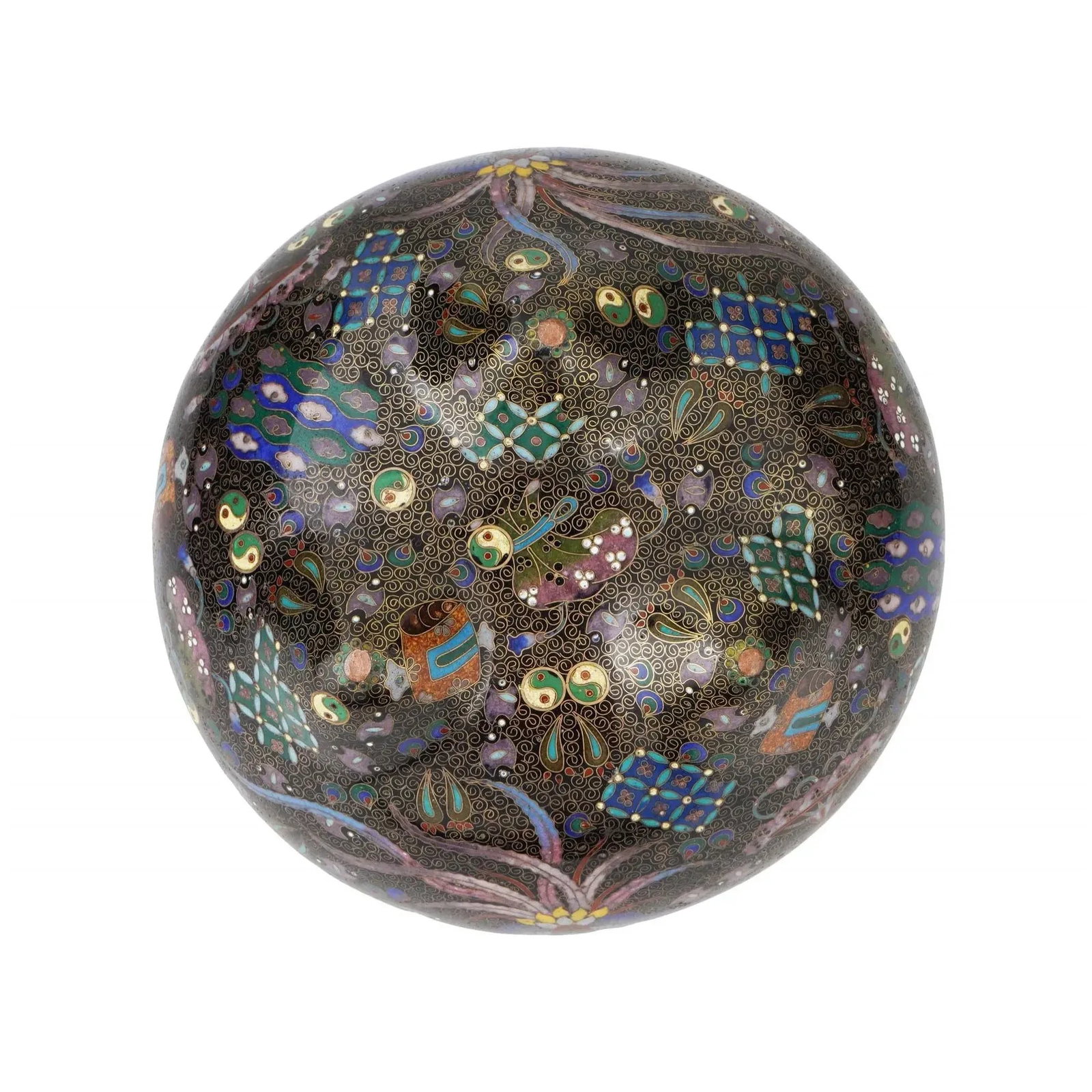 Large Late 19th Century Japanese Cloisonne Enamel Koro Incense Burner With Takara-Mono - 5