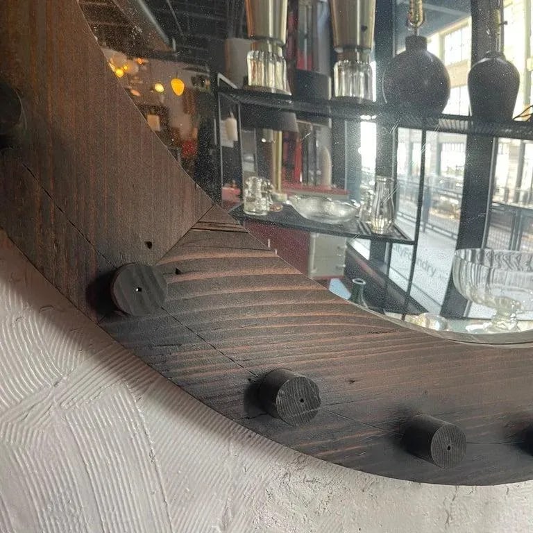 1940s Large Custom Industrial Foundry Mold Convex Mirror - 9