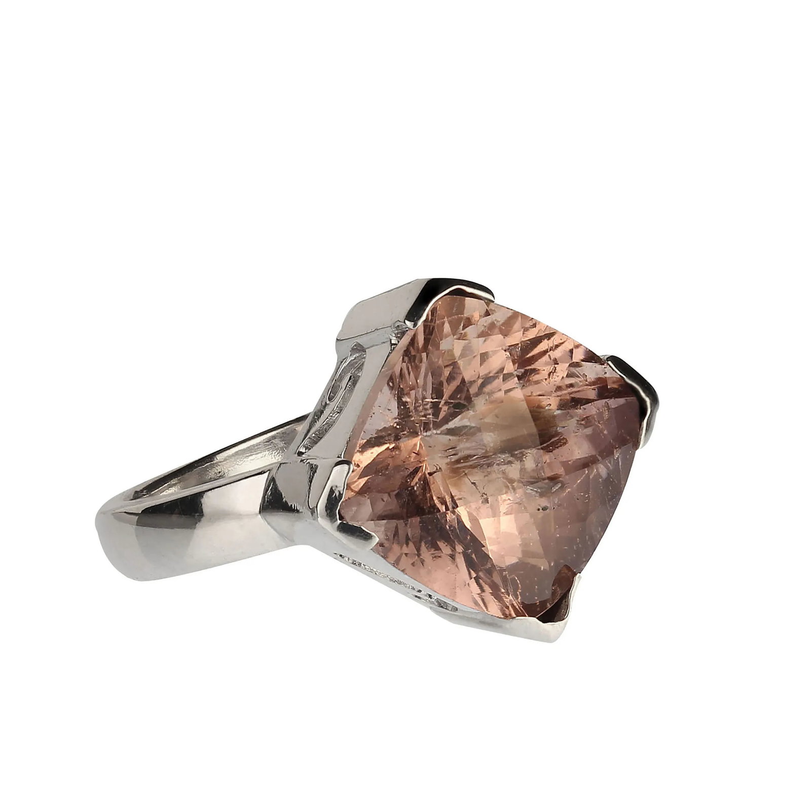 Genuine 7.31 Carat Mouthwatering Morganite in Sterling Silver Ring Size 8 - 3
