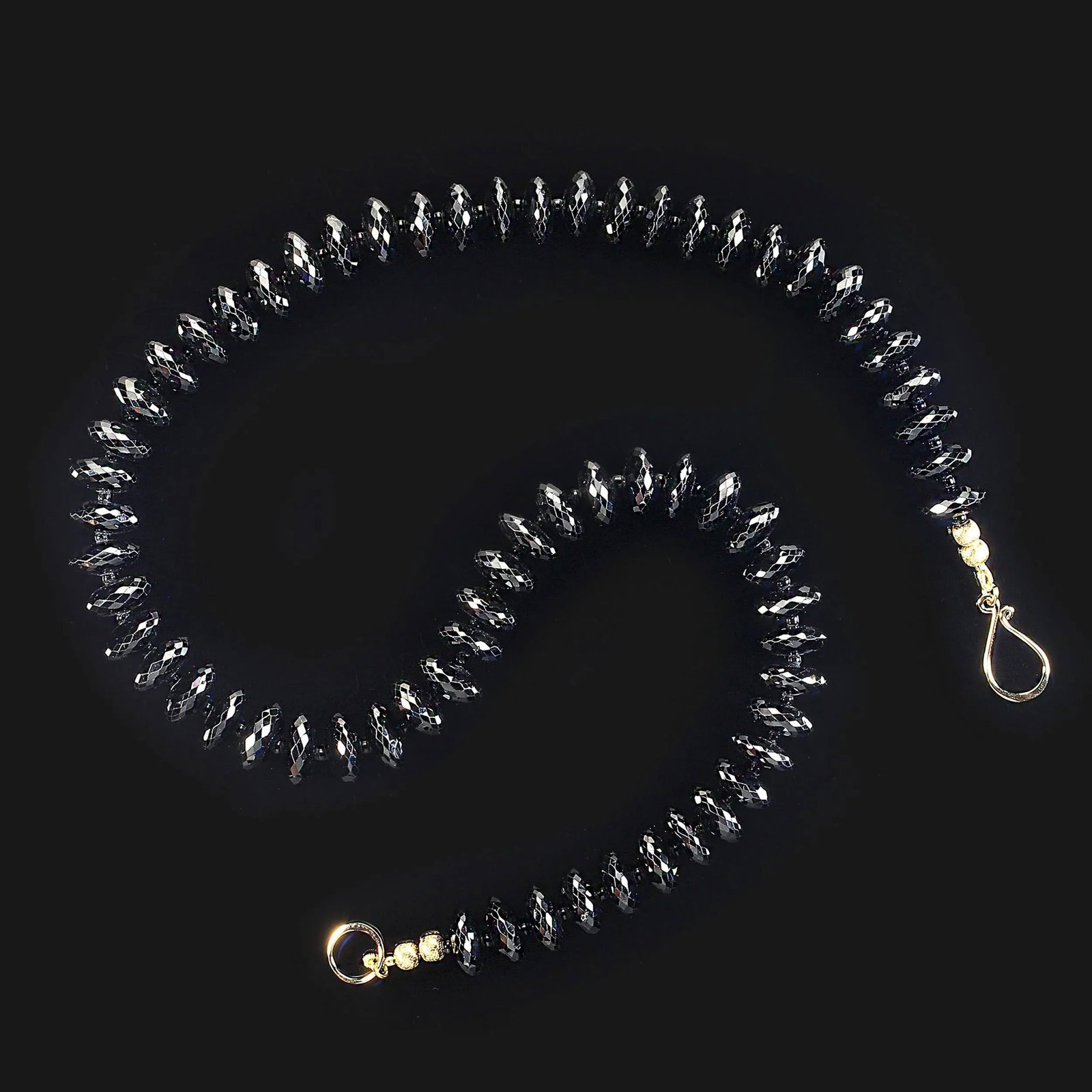 Sparkling Faceted Black Tourmaline Necklace - 4
