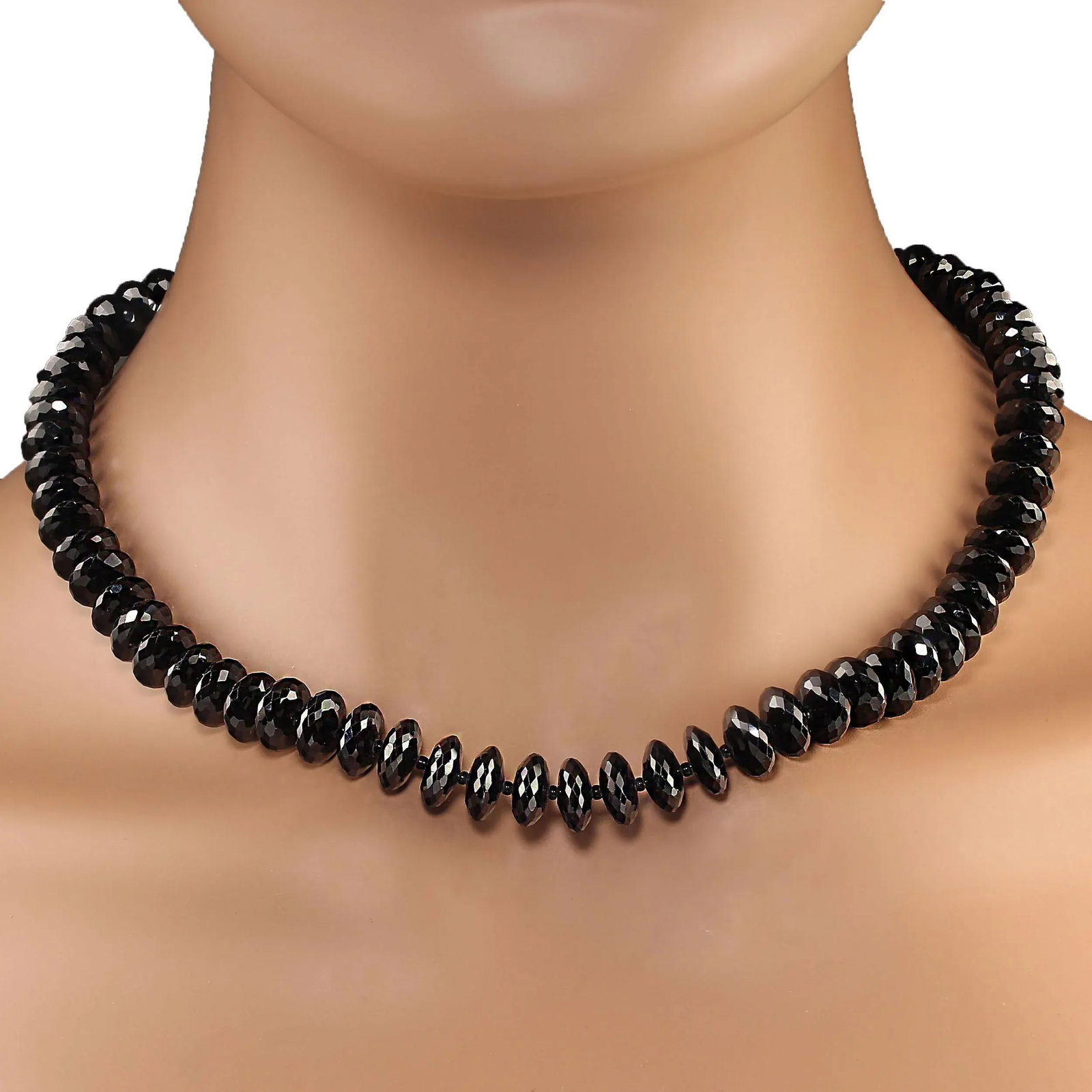 Sparkling Faceted Black Tourmaline Necklace - 5