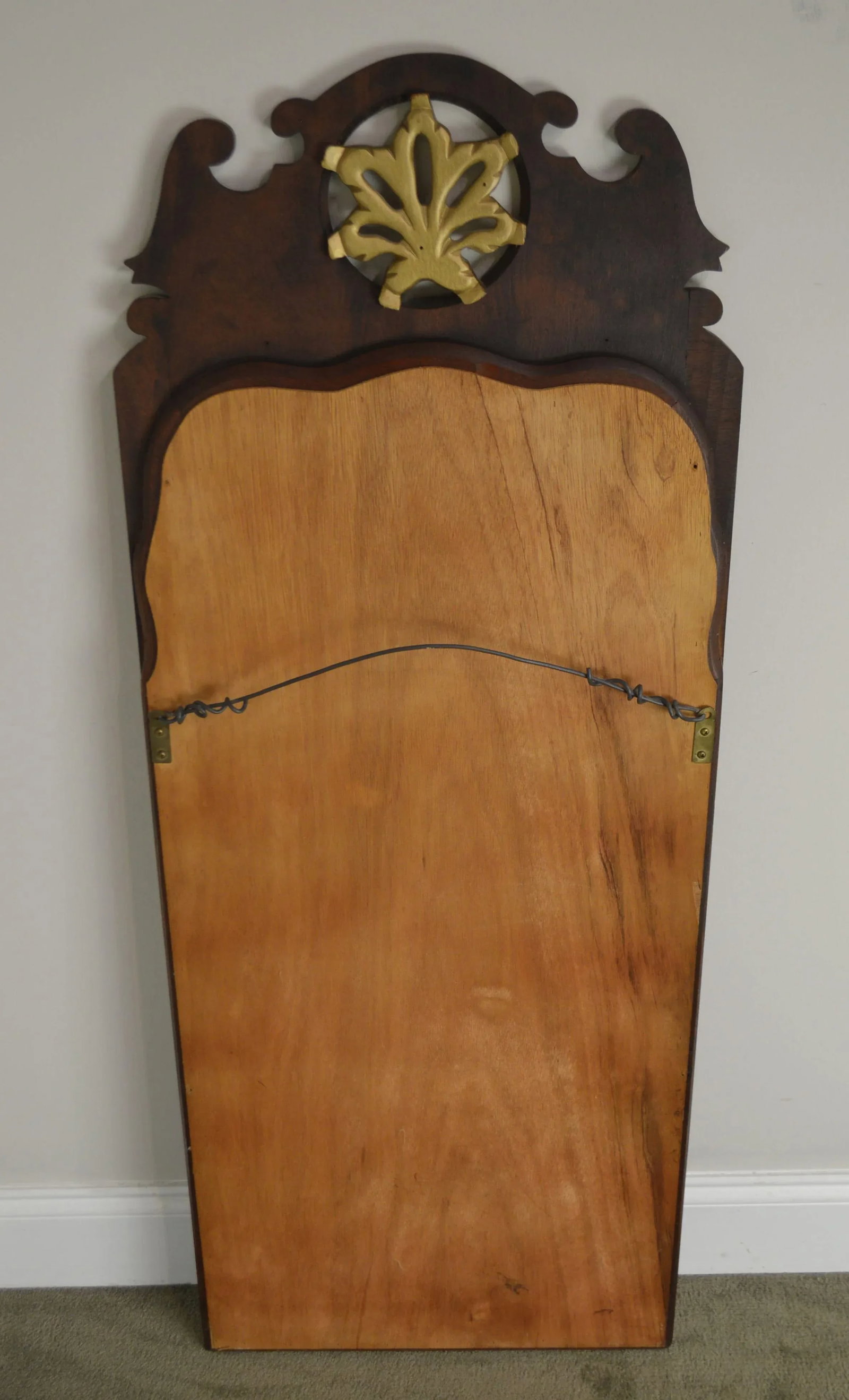 Georgian Style Beveled Mirror Flame Mahogany Pierced Giltwood Carved Looking Glass - 5