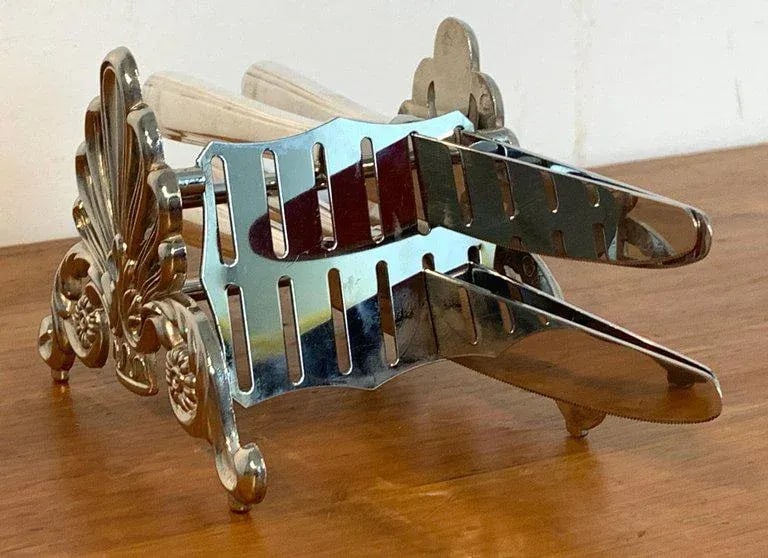 Mid 20th Century French Silver Plated Neoclassical Knife Rests - a Pair - 6