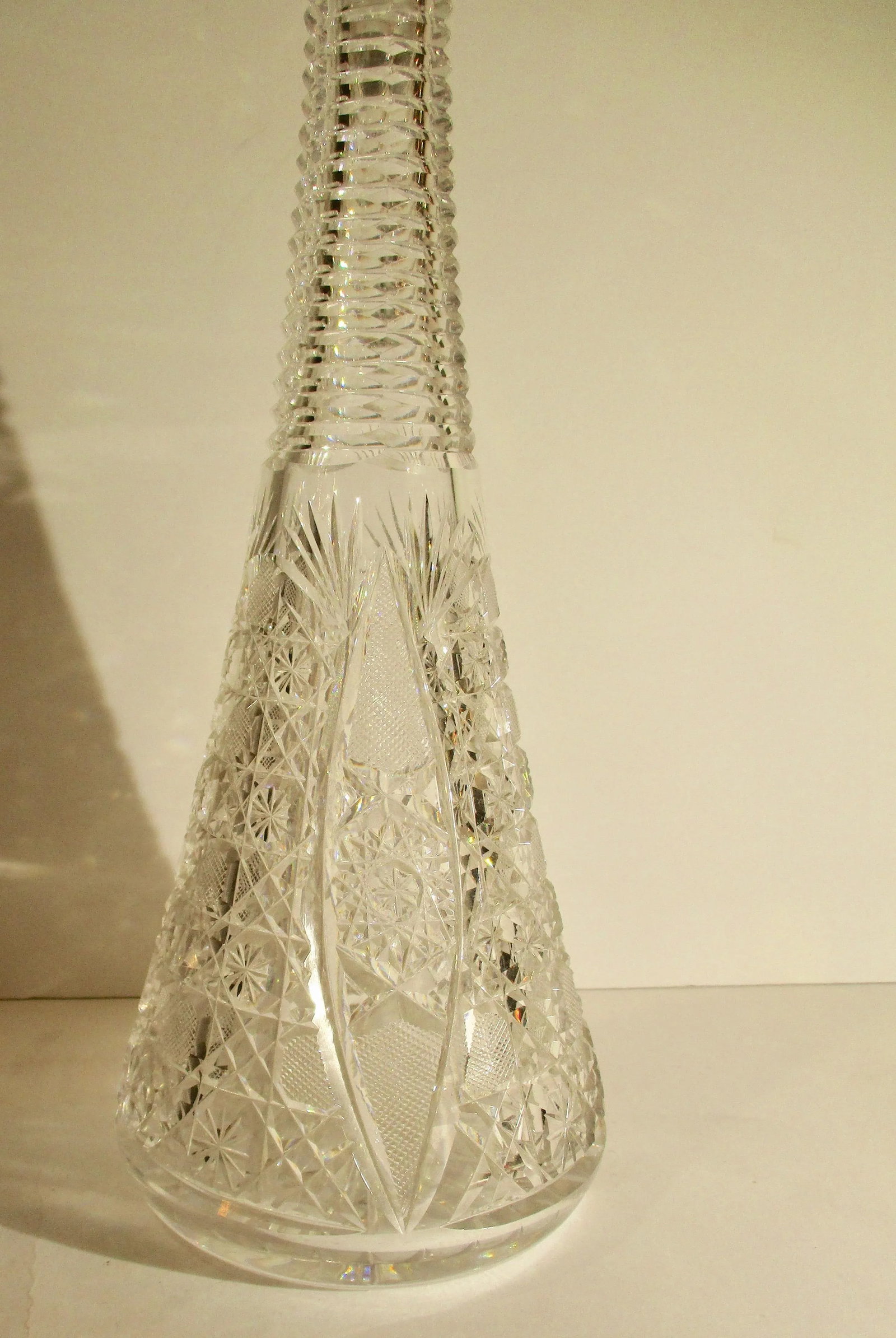 Cut Glass Brilliant Pattern Wine Decanter - 2