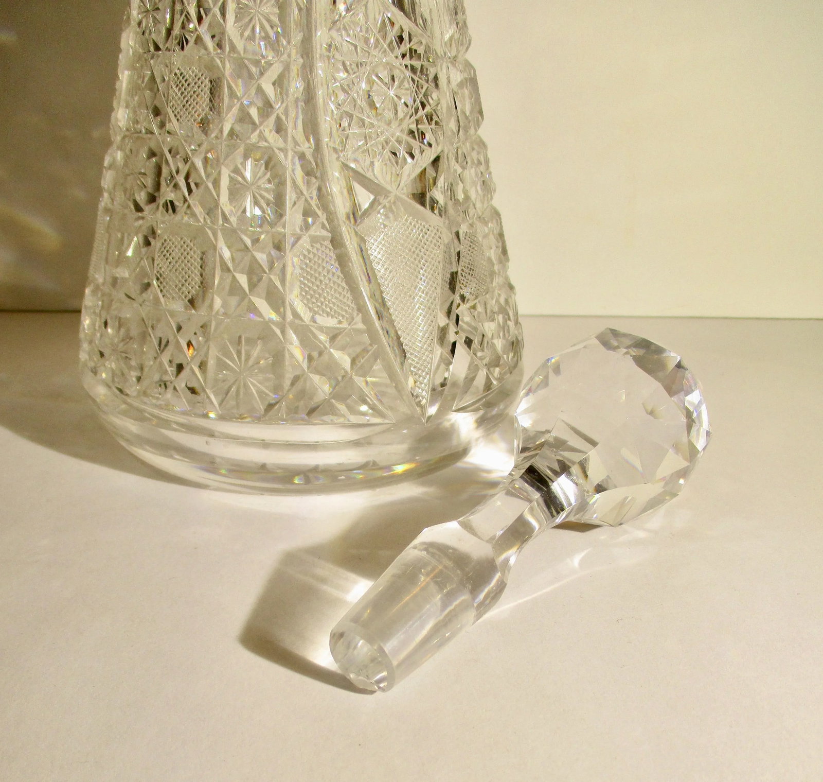 Cut Glass Brilliant Pattern Wine Decanter - 6