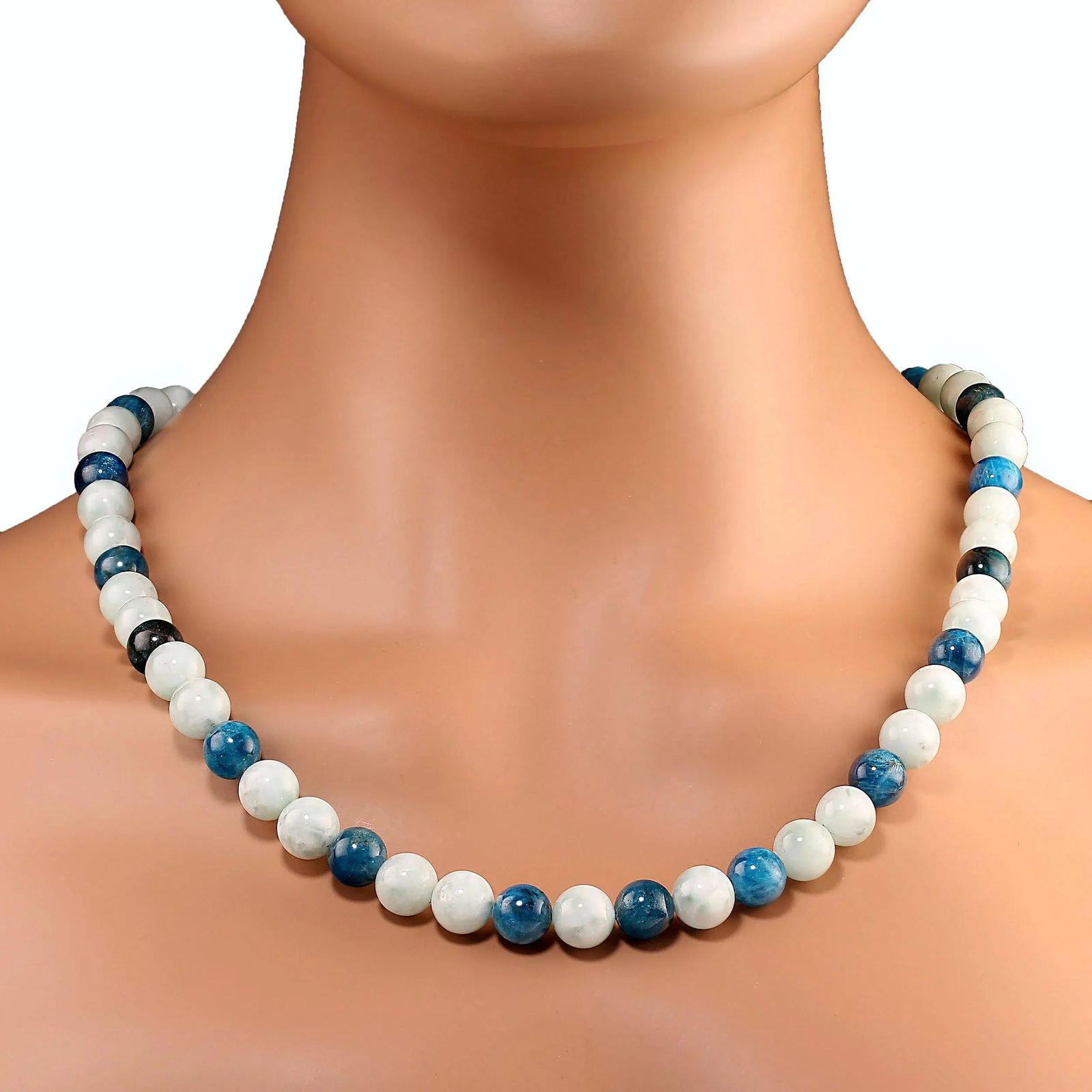 Green Angelite and Apatite Necklace - 2