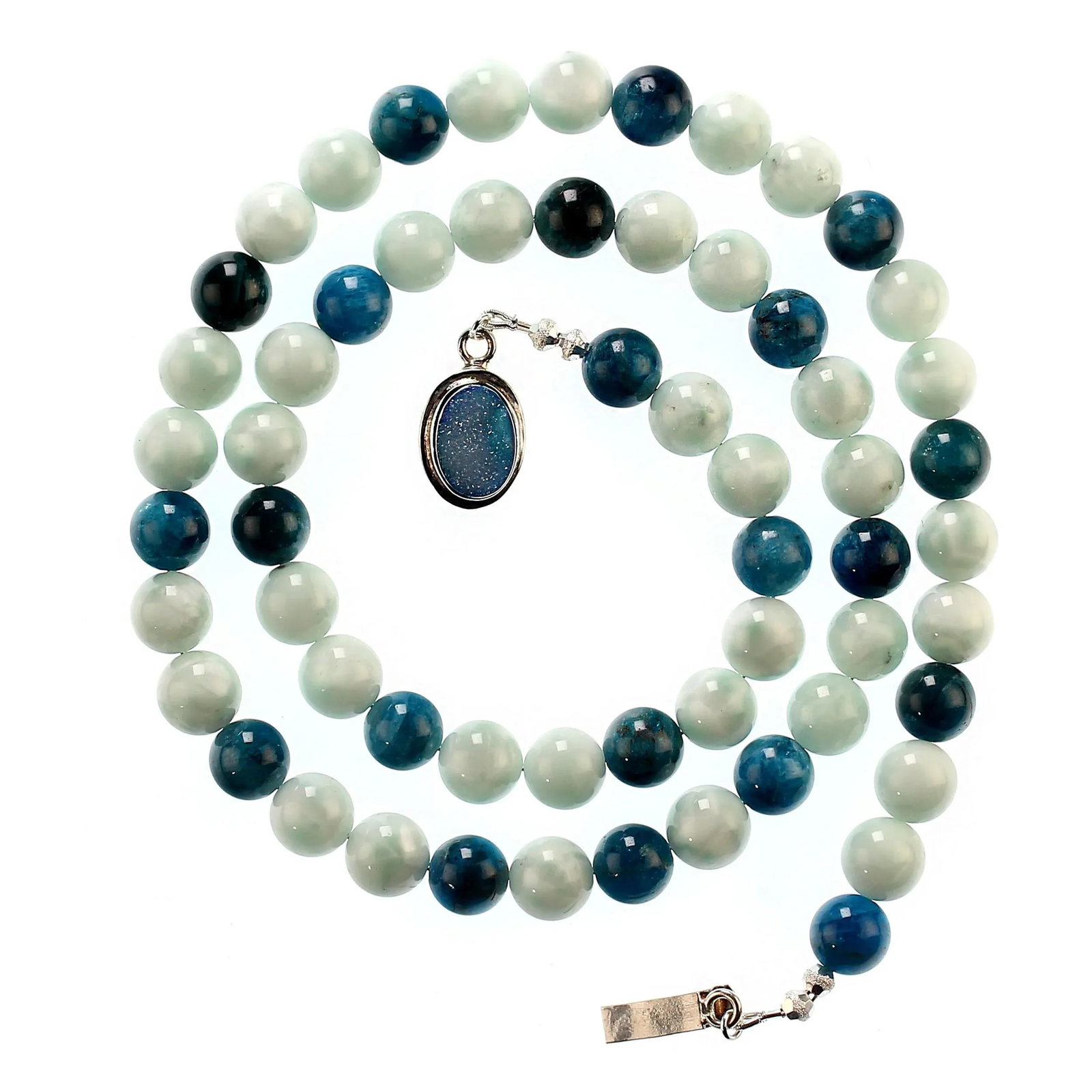 Green Angelite and Apatite Necklace - 4