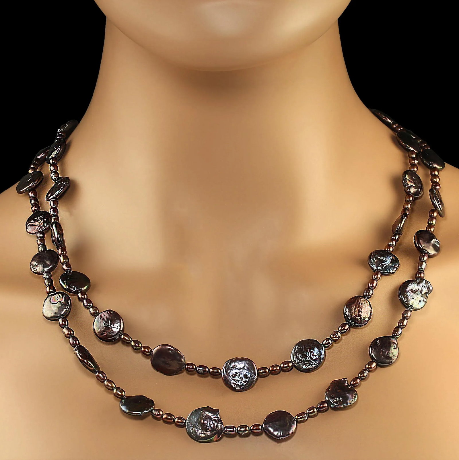Mauve/Wine Pearl Necklace June Birthstone - 2