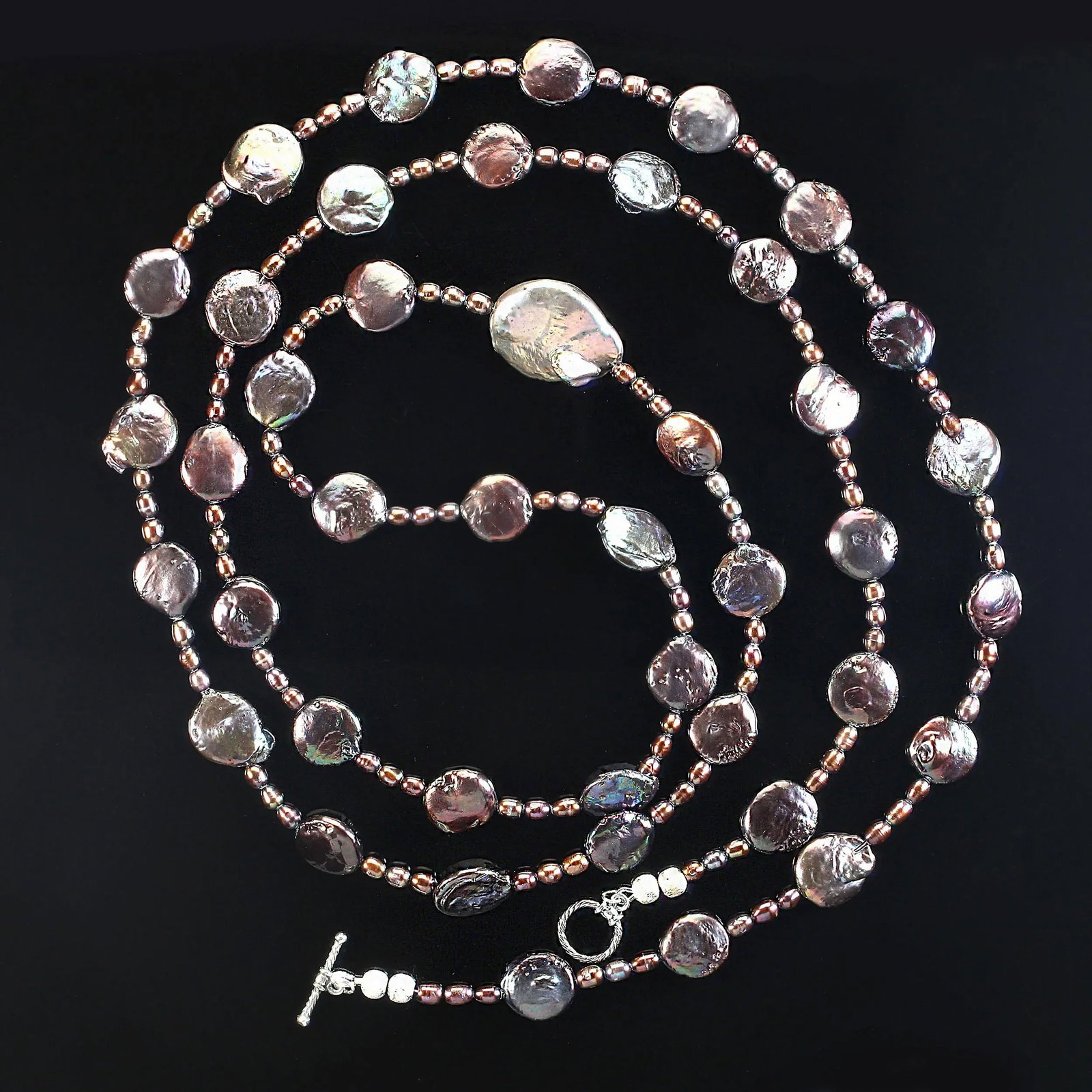 Mauve/Wine Pearl Necklace June Birthstone - 3
