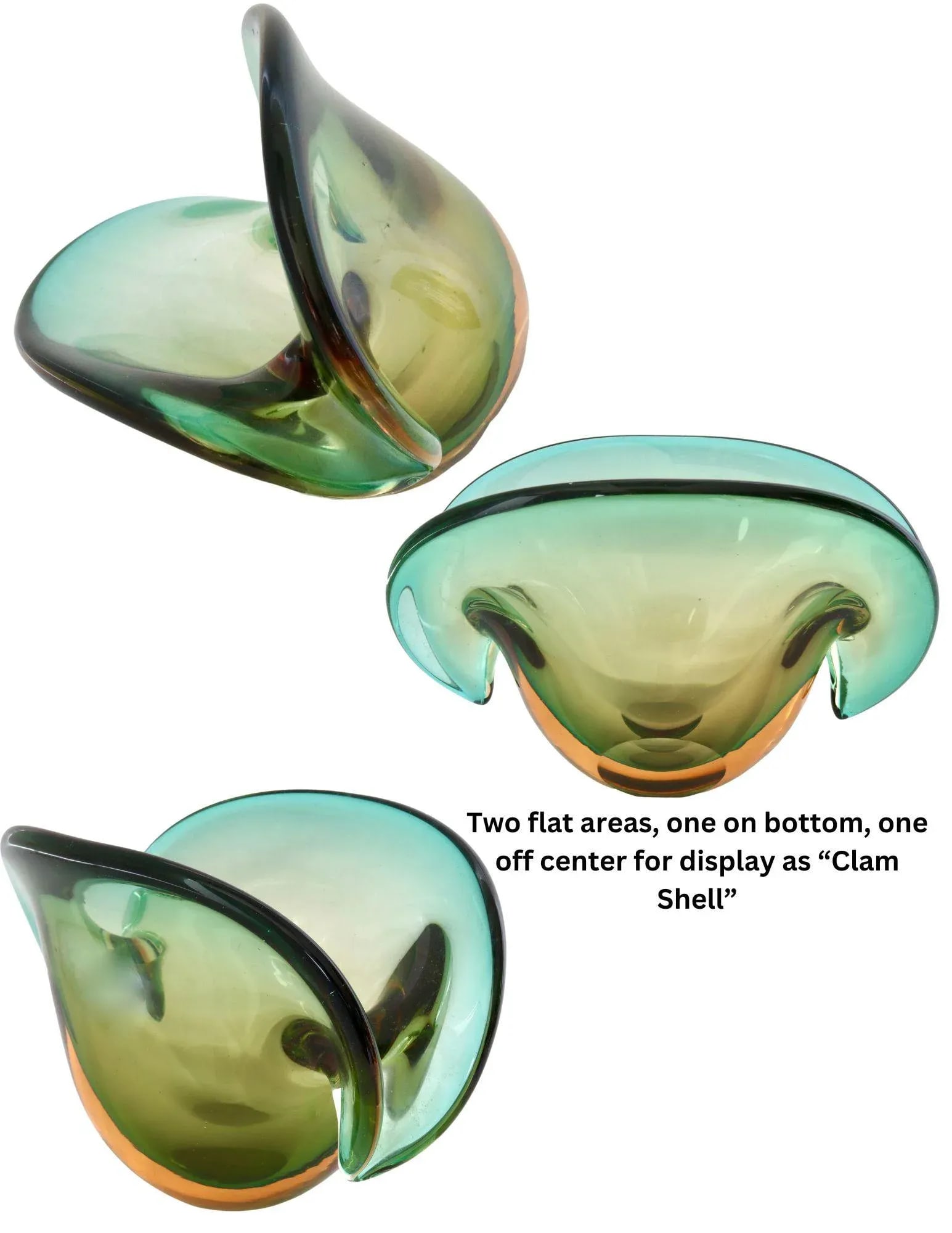 Italian Murano Glass Clam Shell Vase - 3