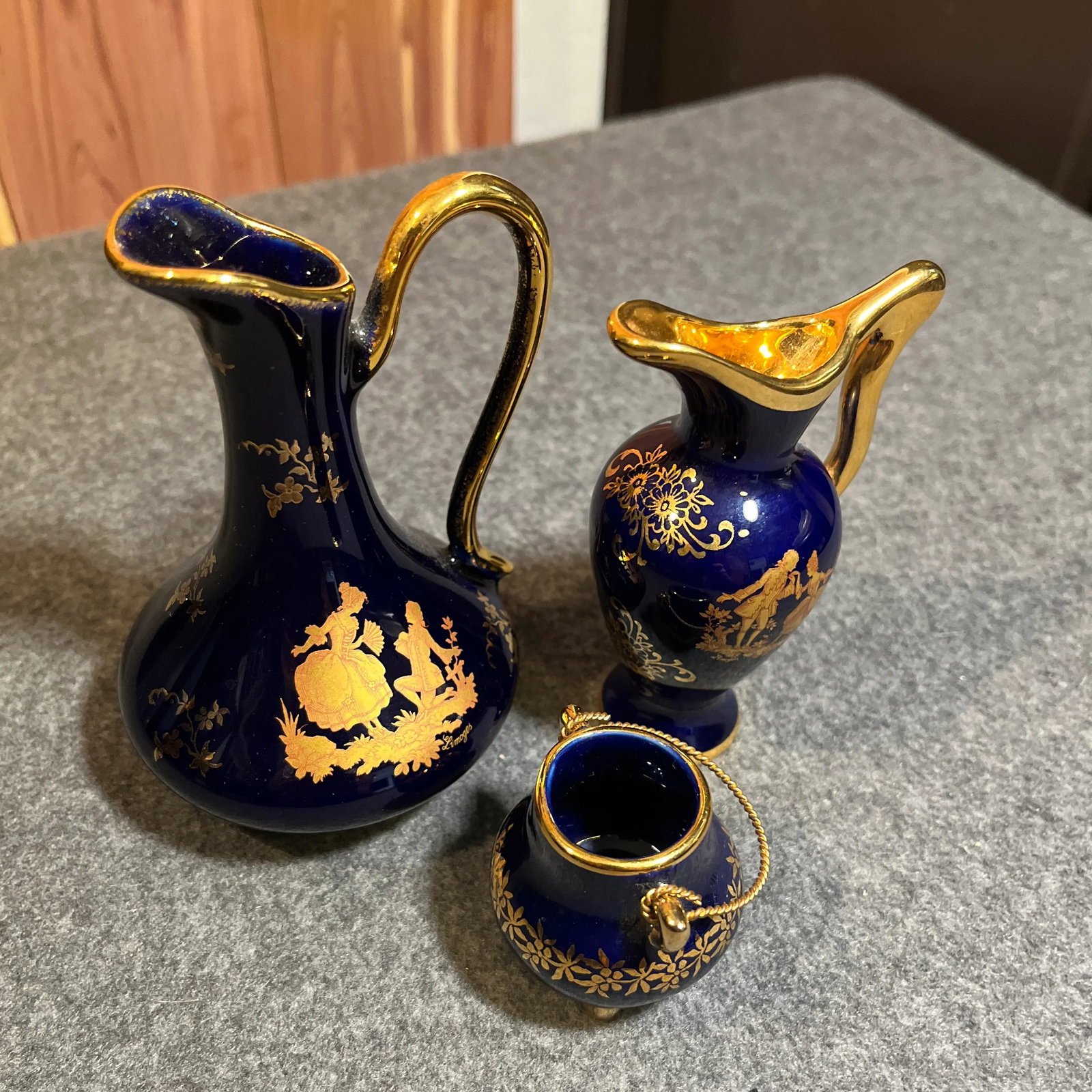 Set of 3 Vintage Limoges France Porcelain Miniature Vases - 2