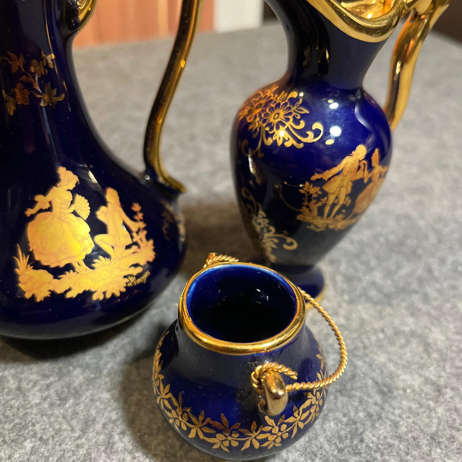 Set of 3 Vintage Limoges France Porcelain Miniature Vases - 3