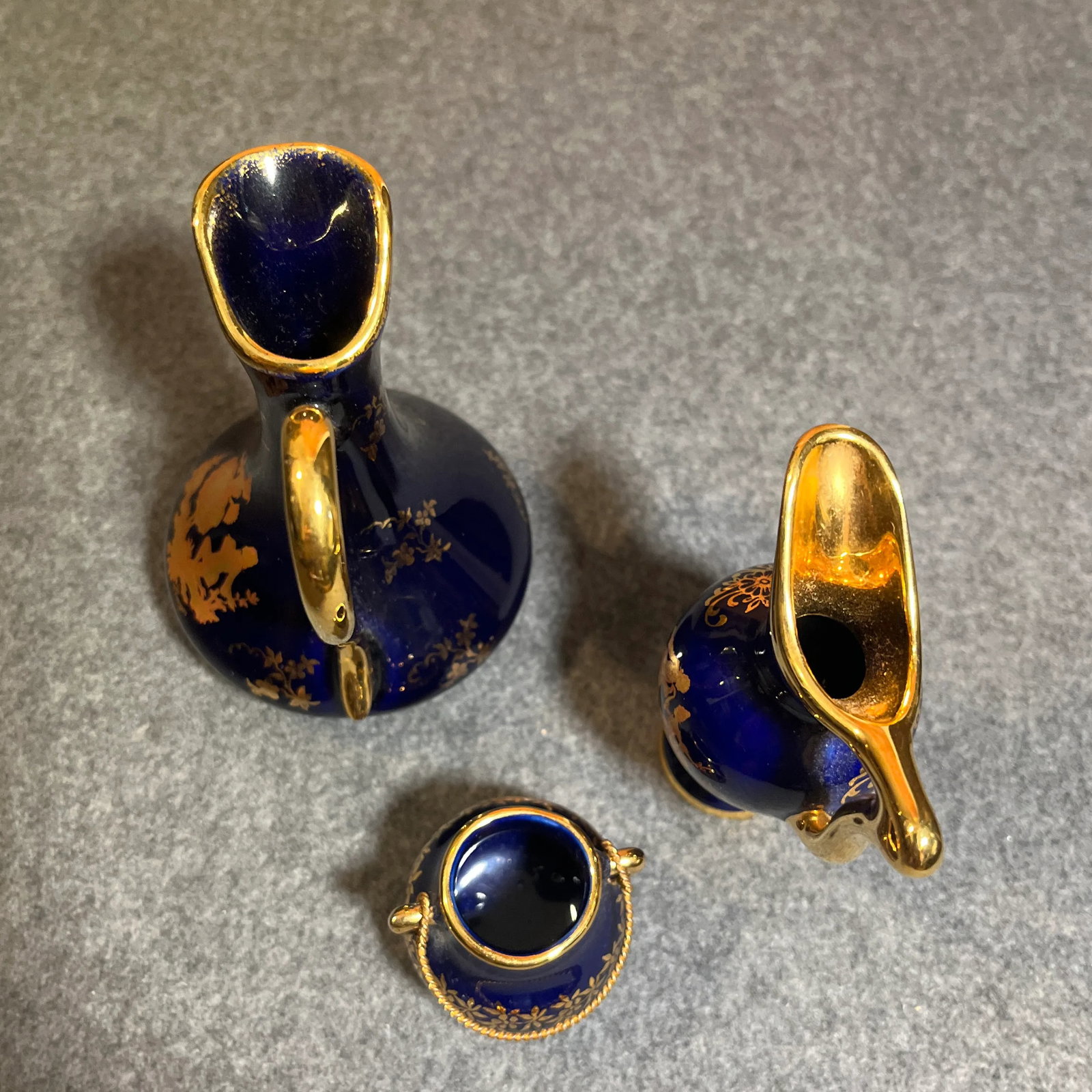 Set of 3 Vintage Limoges France Porcelain Miniature Vases - 4
