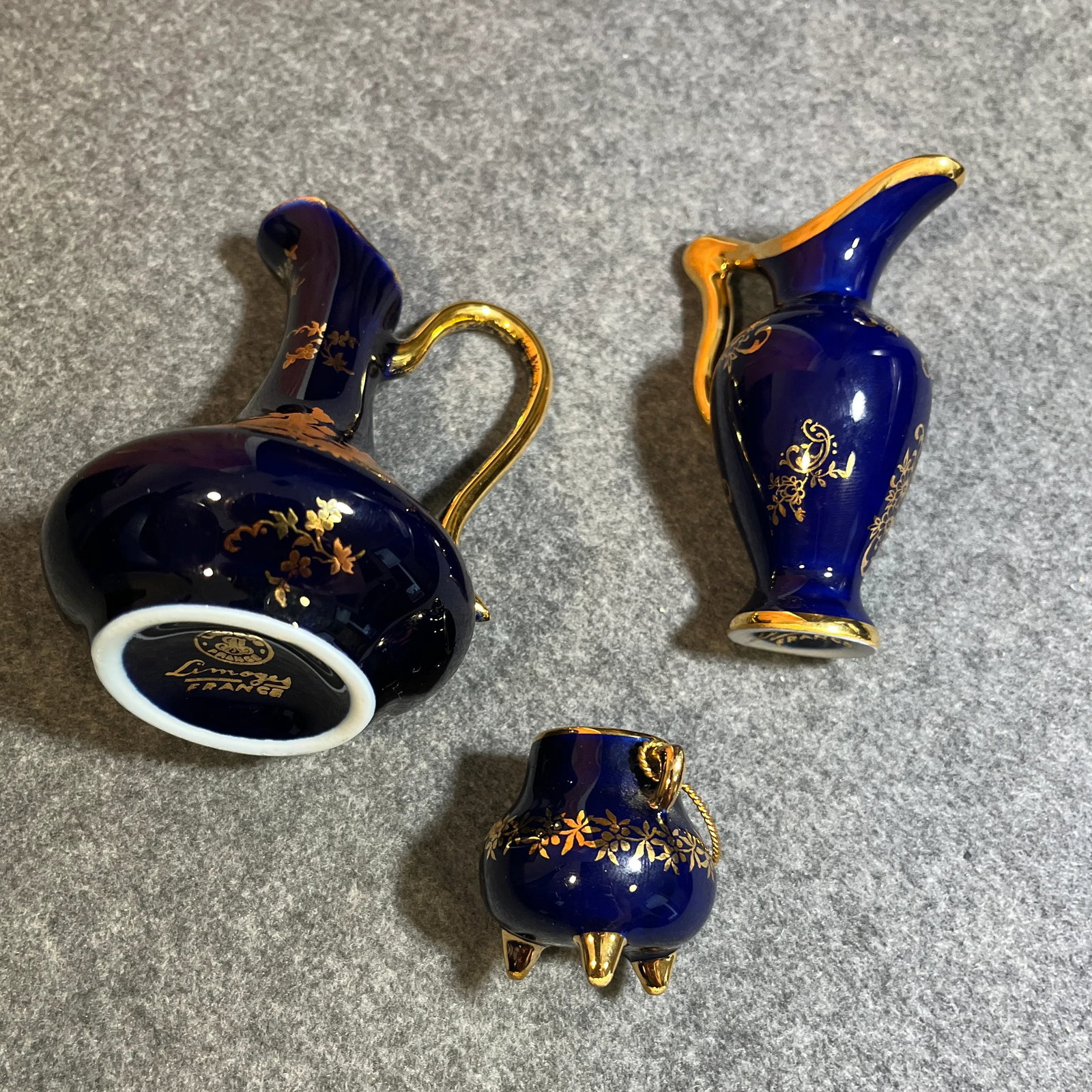 Set of 3 Vintage Limoges France Porcelain Miniature Vases - 5
