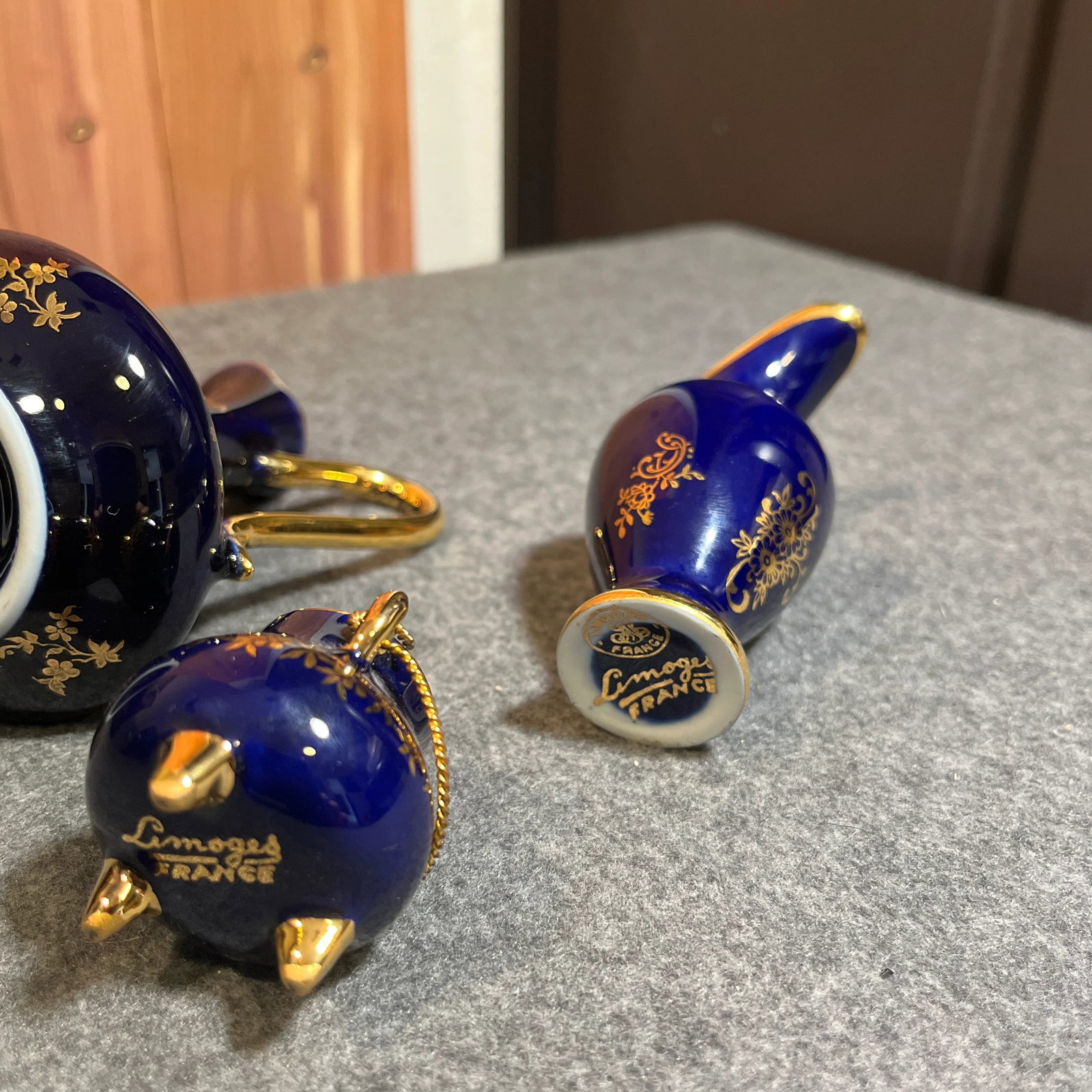 Set of 3 Vintage Limoges France Porcelain Miniature Vases - 6