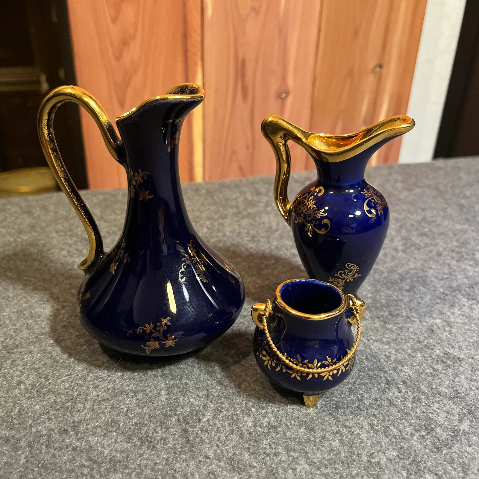 Set of 3 Vintage Limoges France Porcelain Miniature Vases - 8