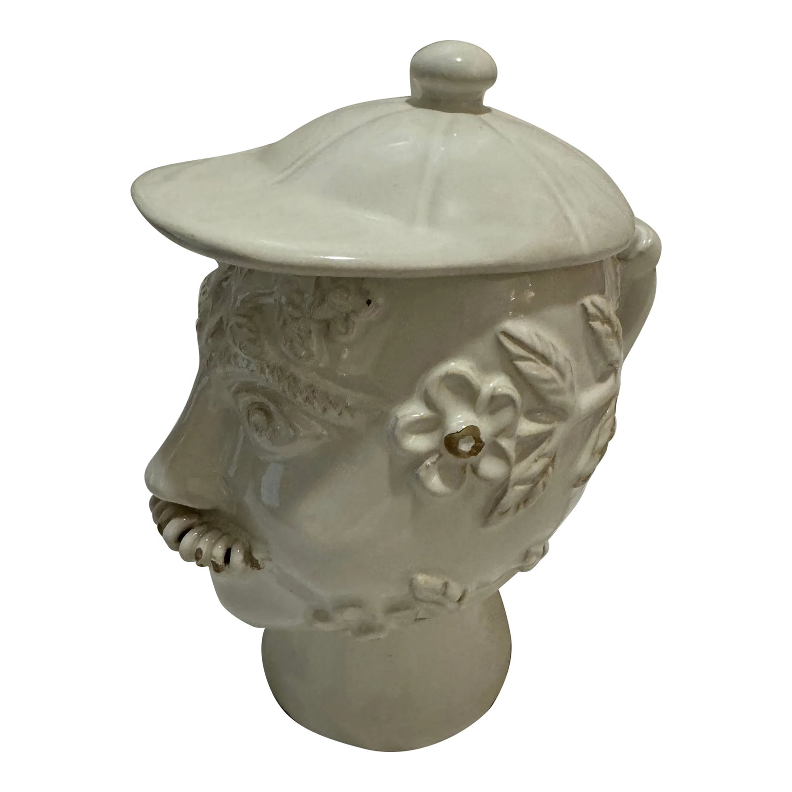 J. Sanches Lisbon Vintage Lidded Figural Pitcher: Vintage J. Sanches Lisbon Lidded Figural Pitcher - Portuguese Ceramic Art Celebrate the beauty of Portuguese craftsmanship with this charming lidded figural pitcher by J. Sanches of Lisbon. Known for
