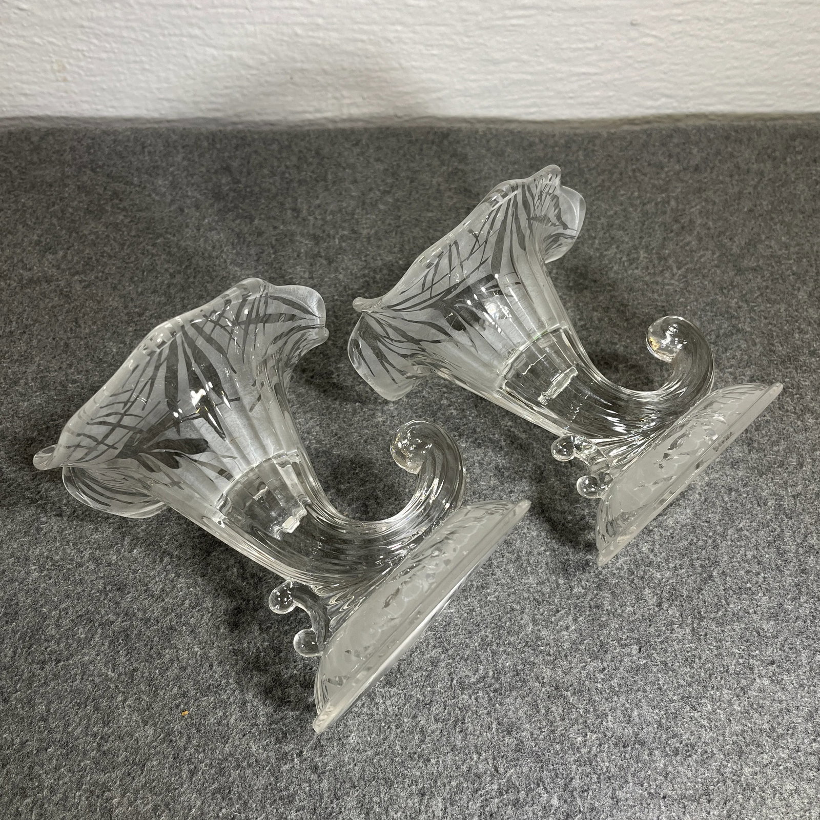 Early 20th Century San Toy Cornucopia CandleHolders by Fenton - 7