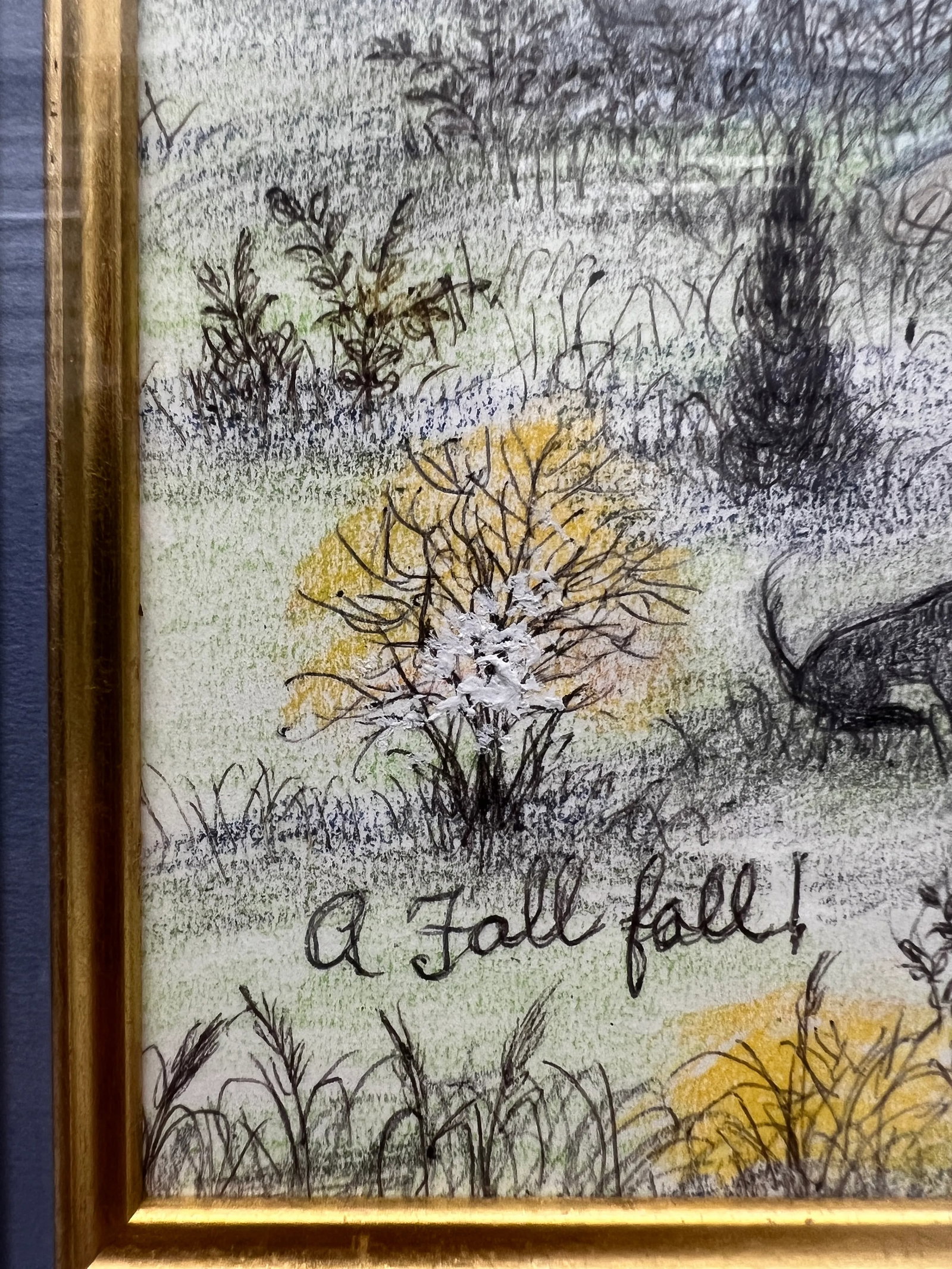 Martha Cahoon (American 1905-1999) "A Fall Fall" Crayon Folk Art Painting C. 1996 - 4