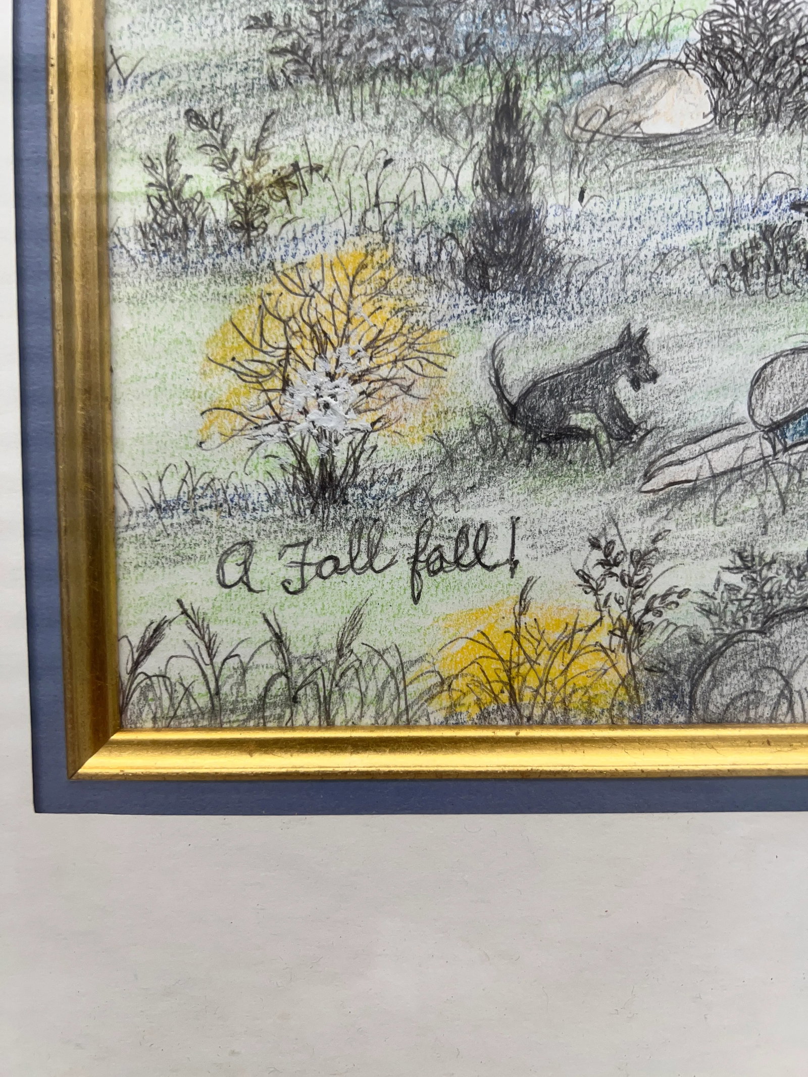 Martha Cahoon (American 1905-1999) "A Fall Fall" Crayon Folk Art Painting C. 1996 - 5