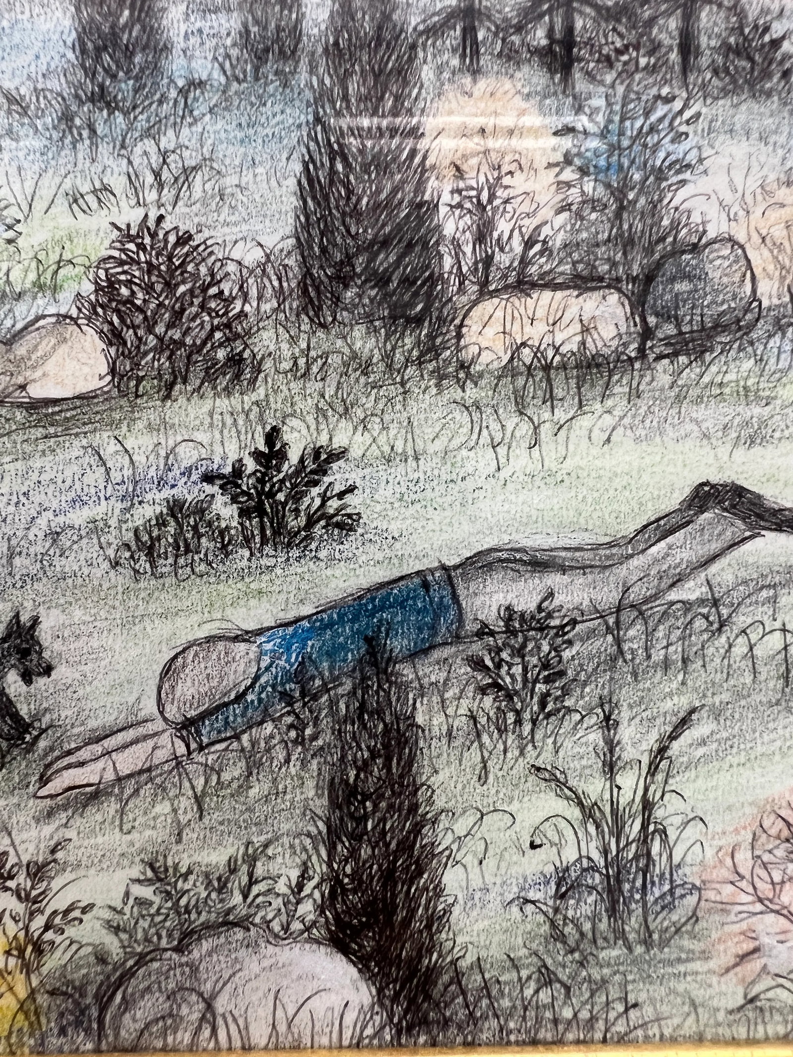 Martha Cahoon (American 1905-1999) "A Fall Fall" Crayon Folk Art Painting C. 1996 - 6