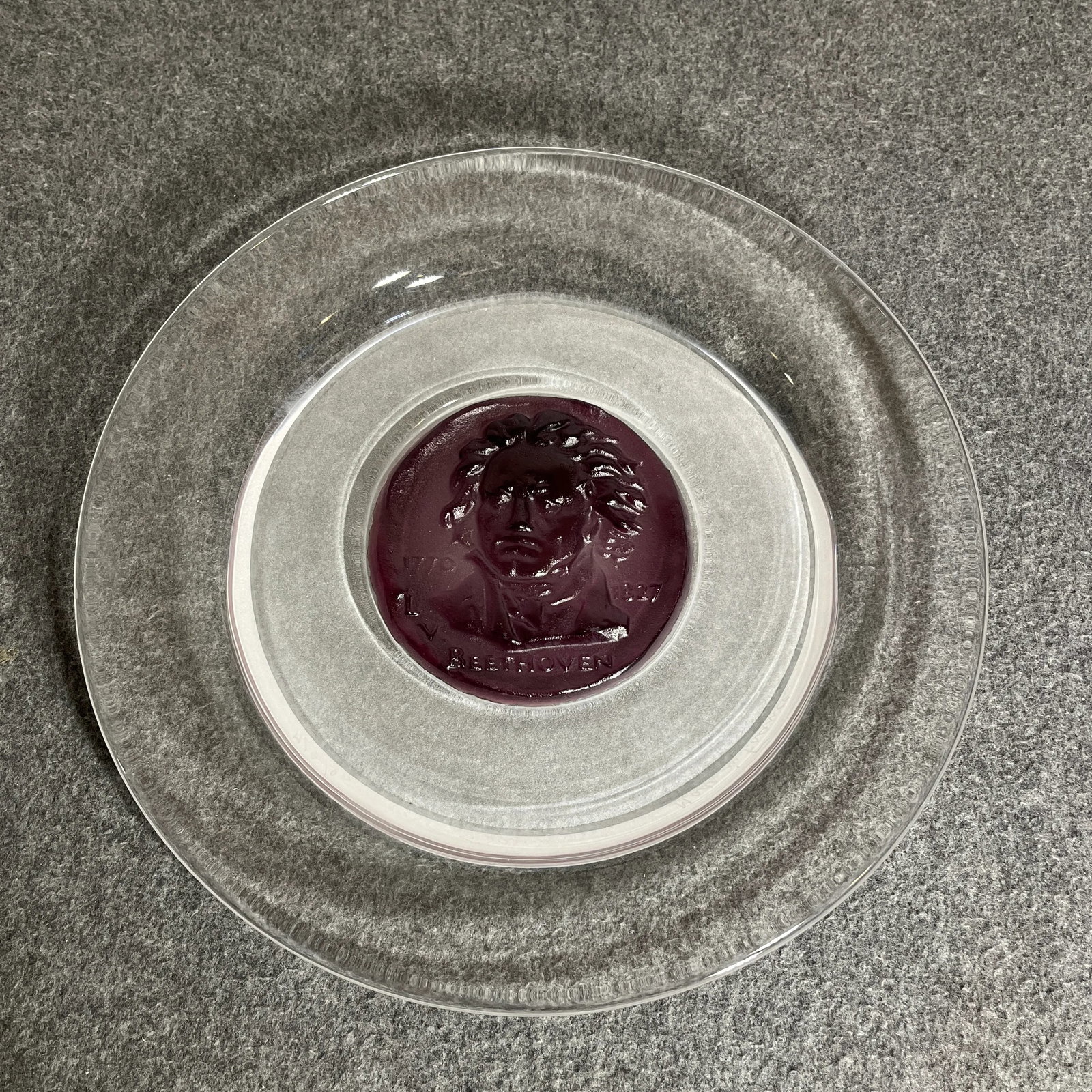 1970s Limited Edition Daum Pate De Verre Beethoven Art Glass Display Plate - 3